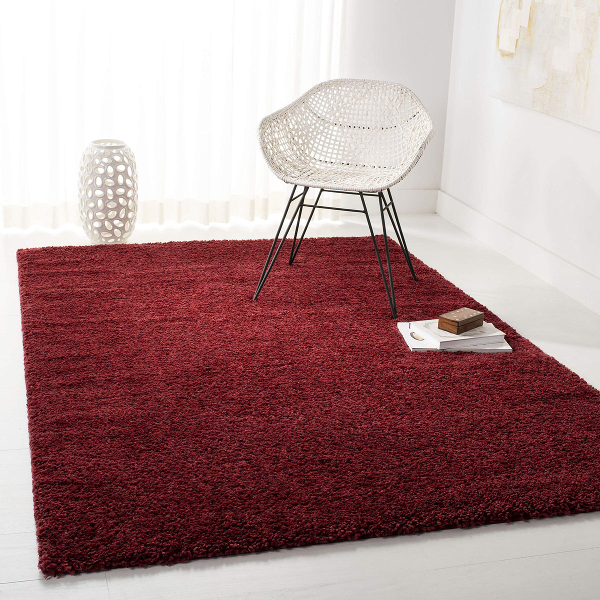 SAFAVIEH August Shag Rug 8'x10', Soft Plush Modern Ivory AUG900C