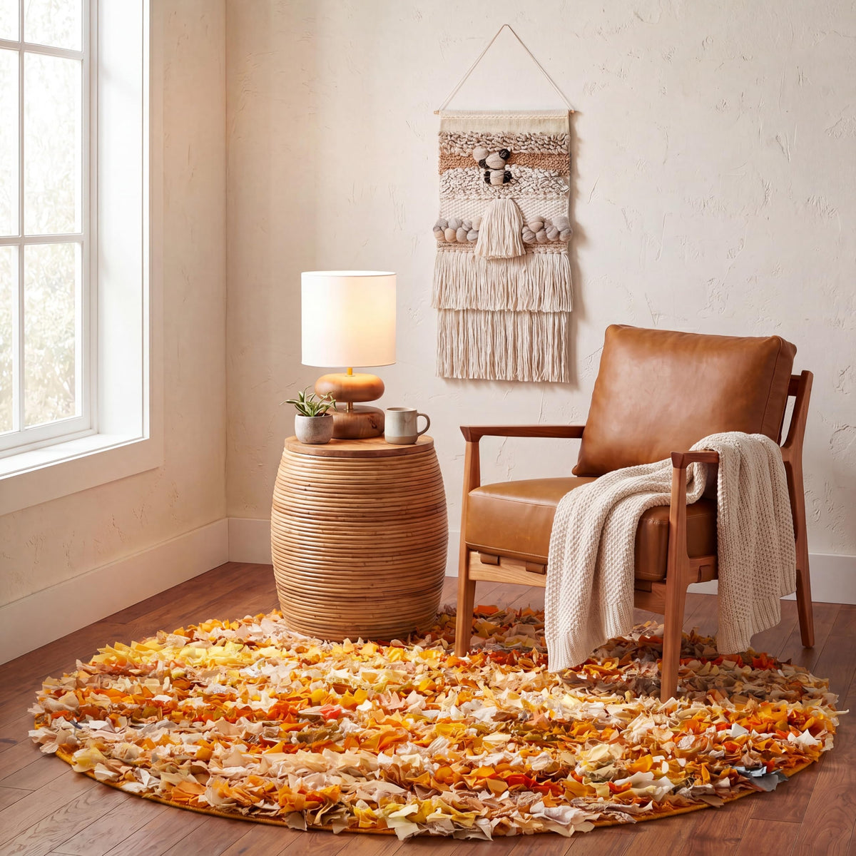 SAFAVIEH Rio Shag Collection Area Rug - 5' x 8', Creme, Handmade Decorative, 3.5-inch Thick Ideal for High Traffic Areas in Living Room, Bedroom (SG951W)
