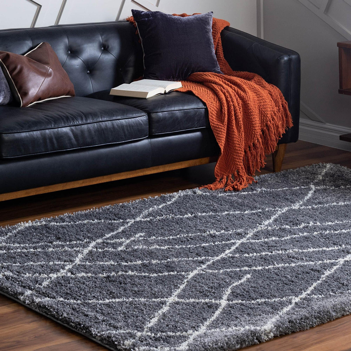 Rugs.com - Soft Touch Shag Rug – 6' 1 x 9' Sage Green Plush Shag Rug – Ultra Soft High Pile Area Rug for Bedroom, Living Room, and Home Office