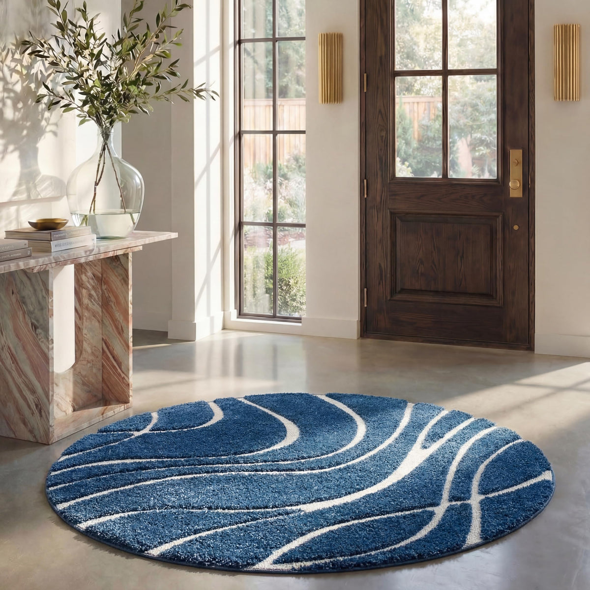 SAFAVIEH Florida Shag Rug 6'x9', Soft Plush Modern Cream & Beige SG471-1113