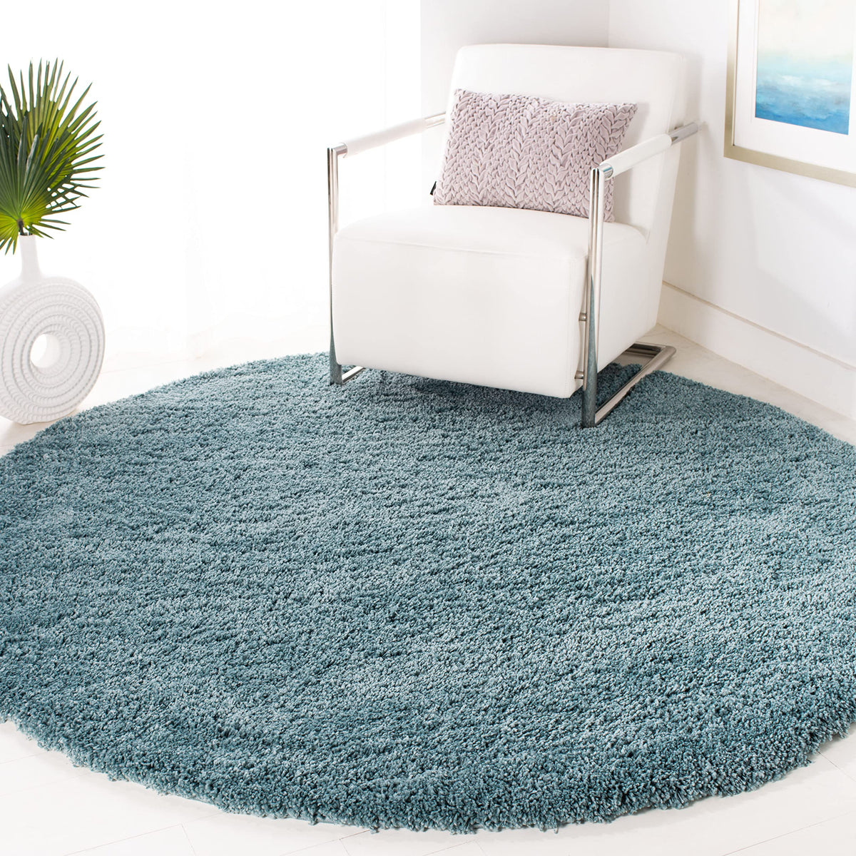 SAFAVIEH California Shag Collection Area Rug - 8' x 10', Ivory, Non-Shedding & Easy to Clean, Ultra Plush Thick Pile, Ideal for Living Room, Bedroom, Dining Space (SG151-1212)