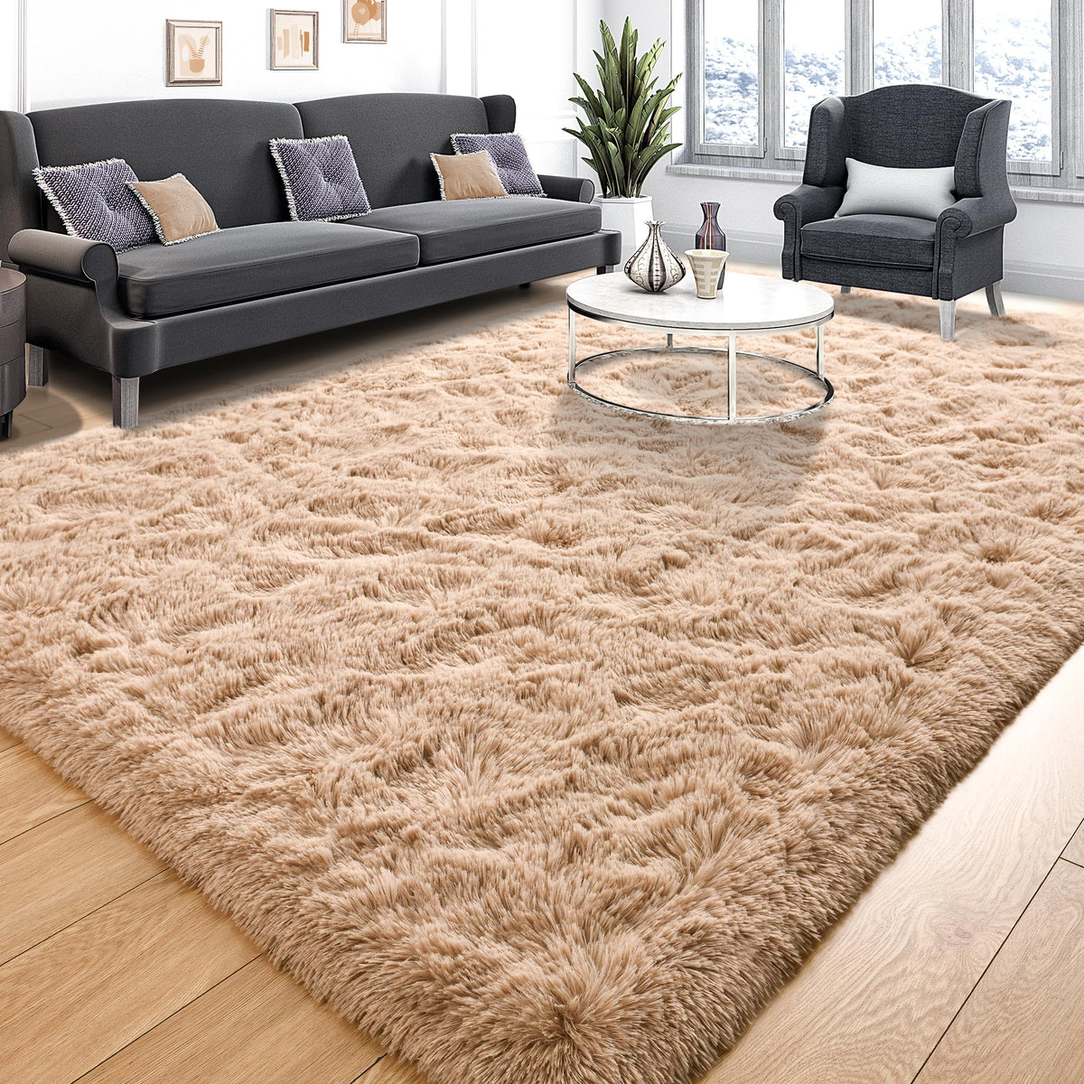 Tepook Fluffy Large Rugs for Living Room, 8x10 Area Rugs for Bedroom