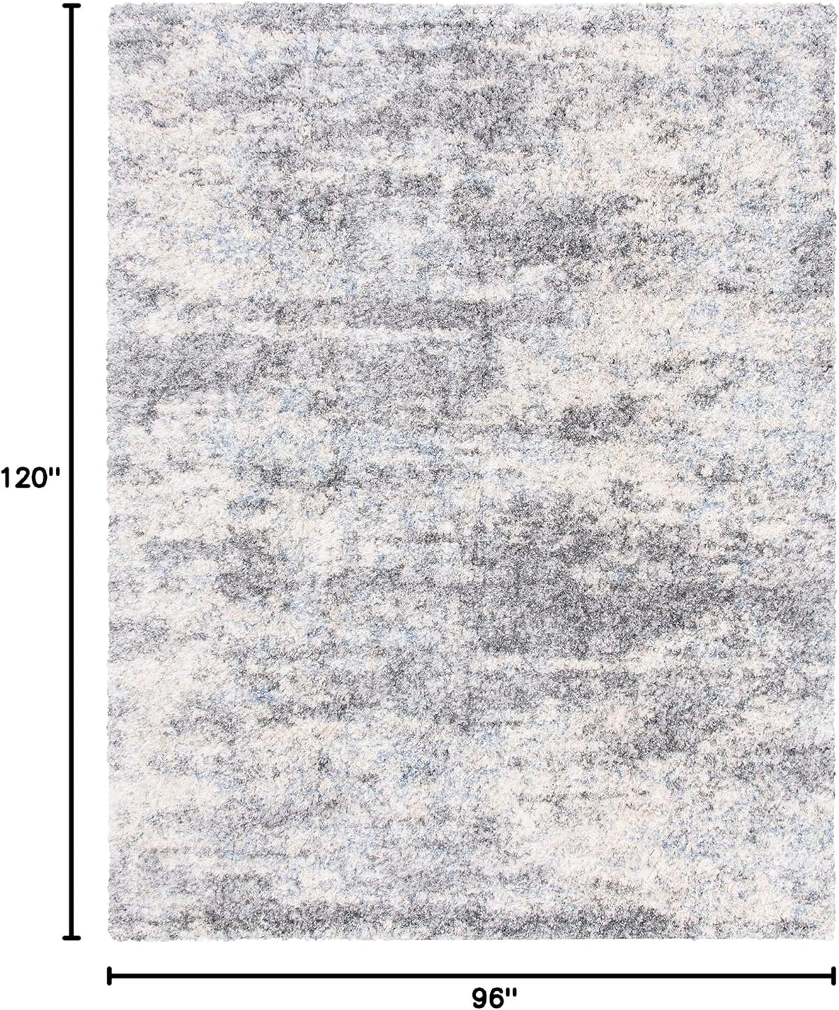 SAFAVIEH Berber Shag Rug 8x10, Large Grey Blue & Cream BER219G