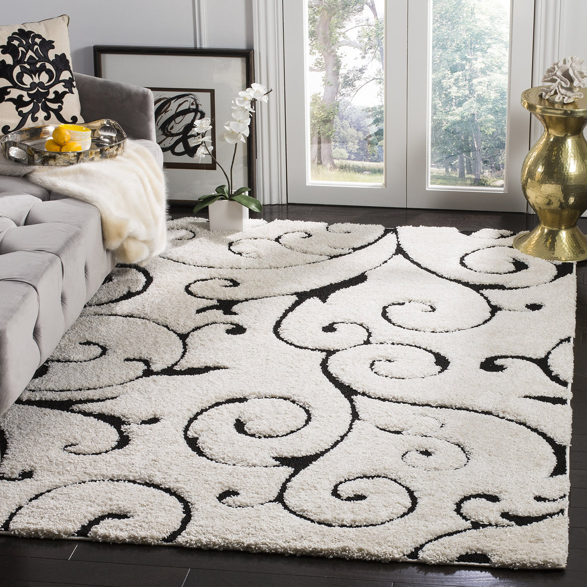 SAFAVIEH Florida Shag Rug 8'x10', Soft Plush Cream & Beige SG455-1113