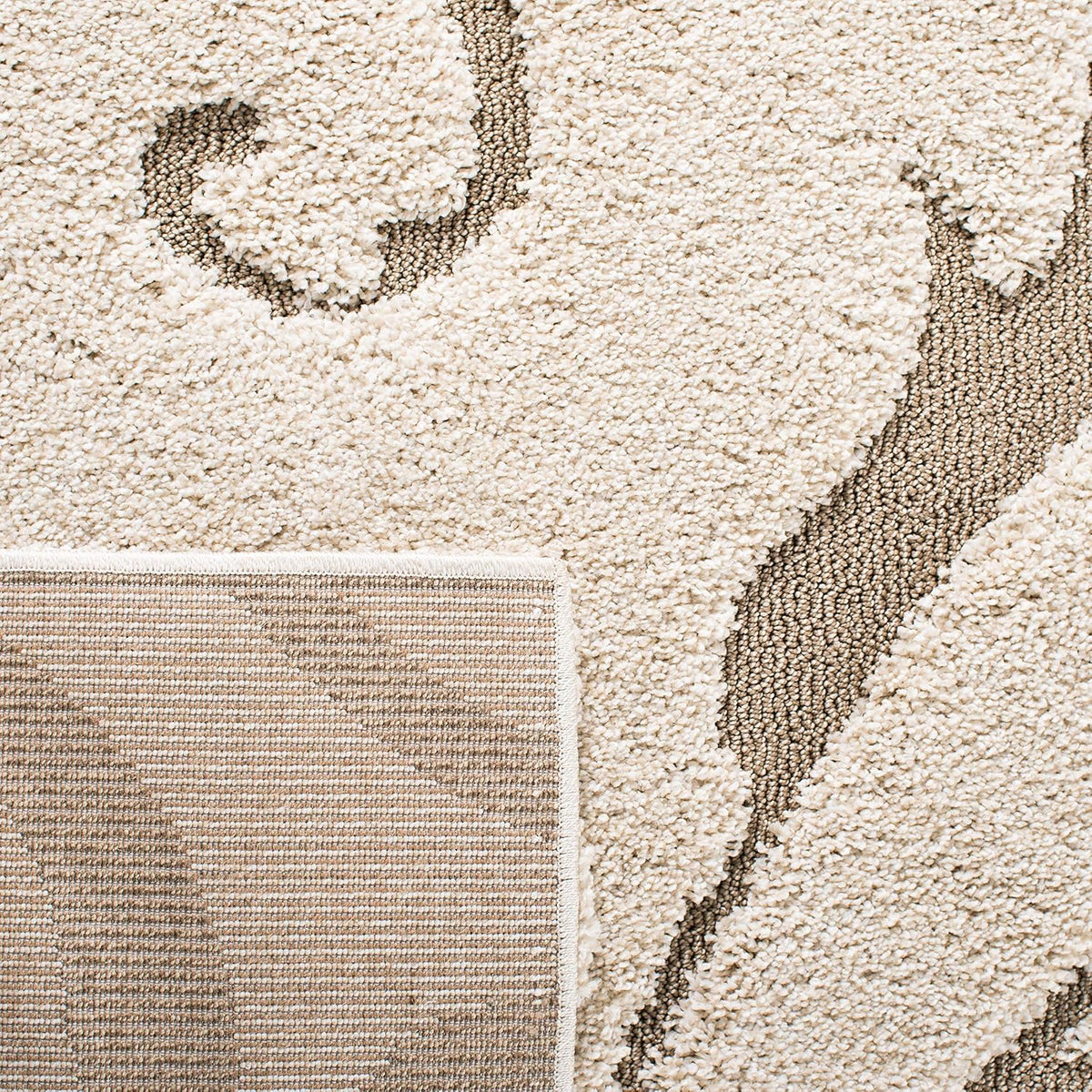 SAFAVIEH Florida Shag Rug 8'x10', Soft Plush Cream & Beige SG455-1113