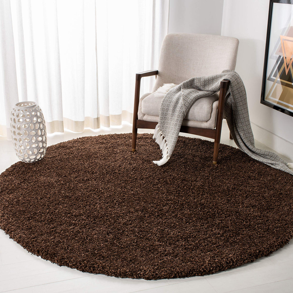 SAFAVIEH Area Rug 8x10 - California Shag Collection - Large - Beige, Non-Shedding & Easy to Clean, Ultra Plush Thick Pile, Ideal for Living Room, Bedroom, Dining Space (SG151-1313)