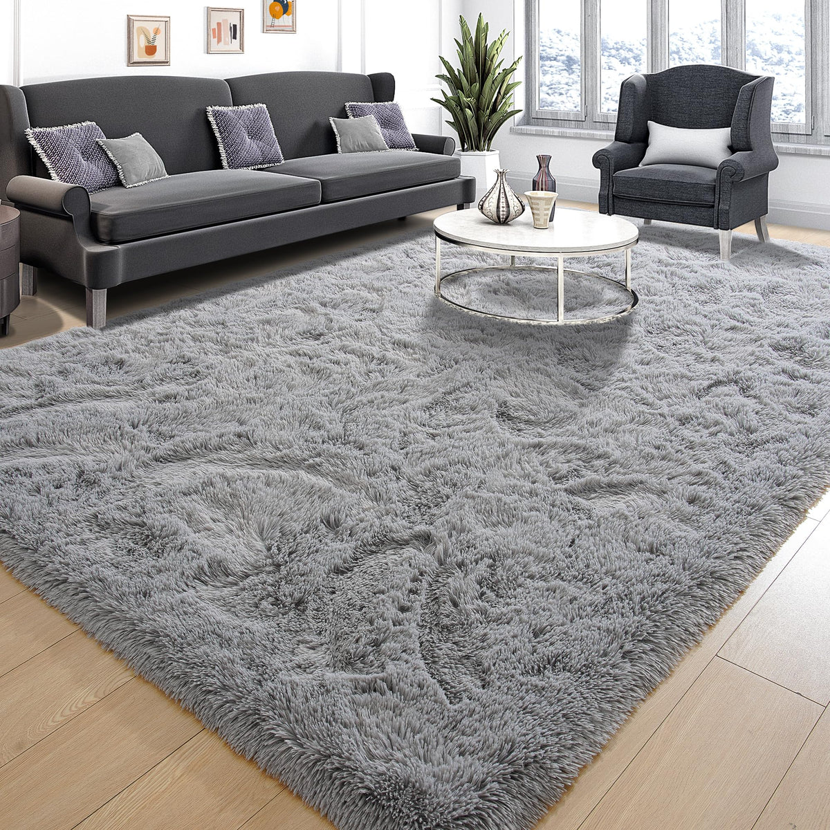 Tepook Fluffy Large Rugs for Living Room, 8x10 Area Rugs for Bedroom