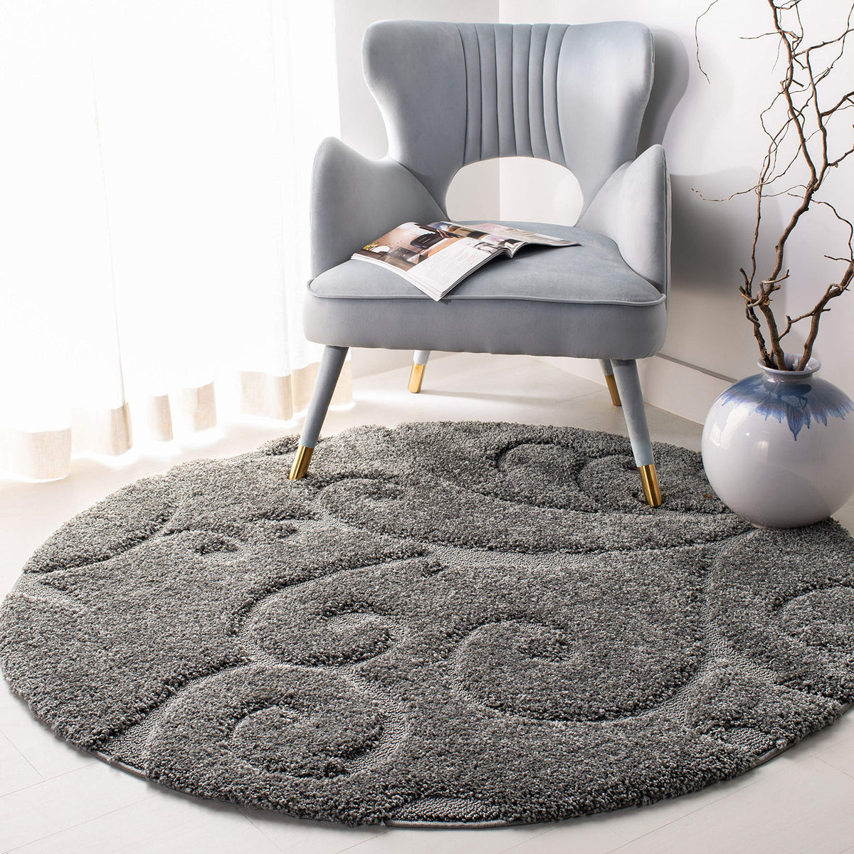 SAFAVIEH Florida Shag Rug 8'x10', Soft Plush Cream & Beige SG455-1113