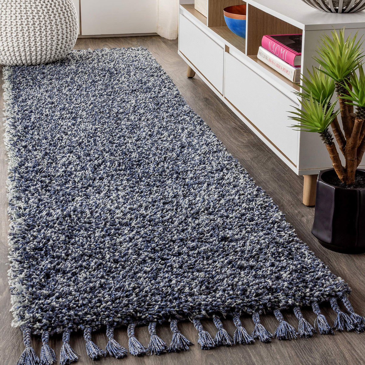 JONATHAN Y Mercer Shag Plush Tassel Cream Indoor Area Rug, 5x8, Contemporary, Modern, Easy-Cleaning for Living Room, Bedroom, Kitchen, Pet Friendly, Non-Shedding (MCR100D-5)