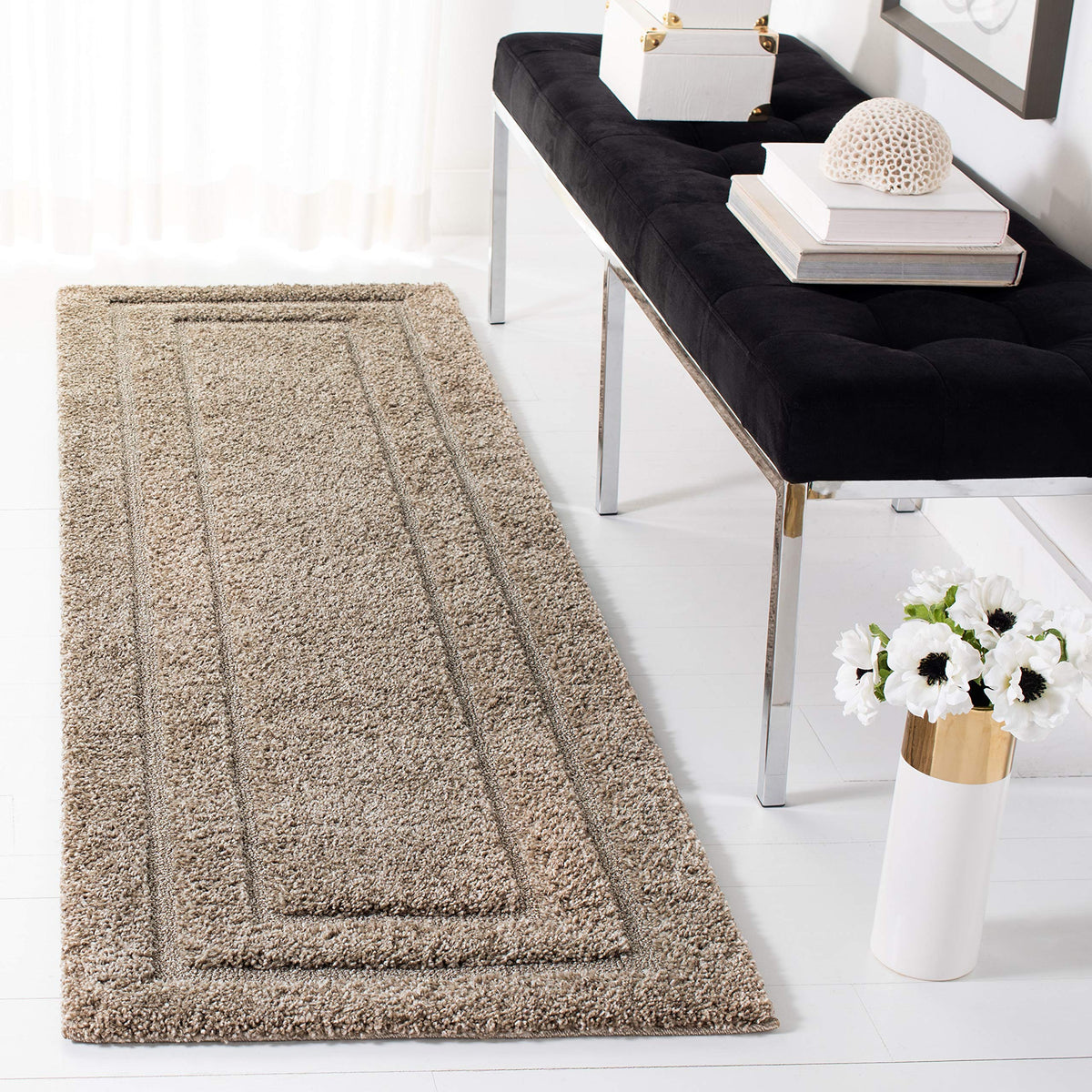 SAFAVIEH Florida Shag Rug 8'x10', Soft Plush Modern Cream SG454-1111
