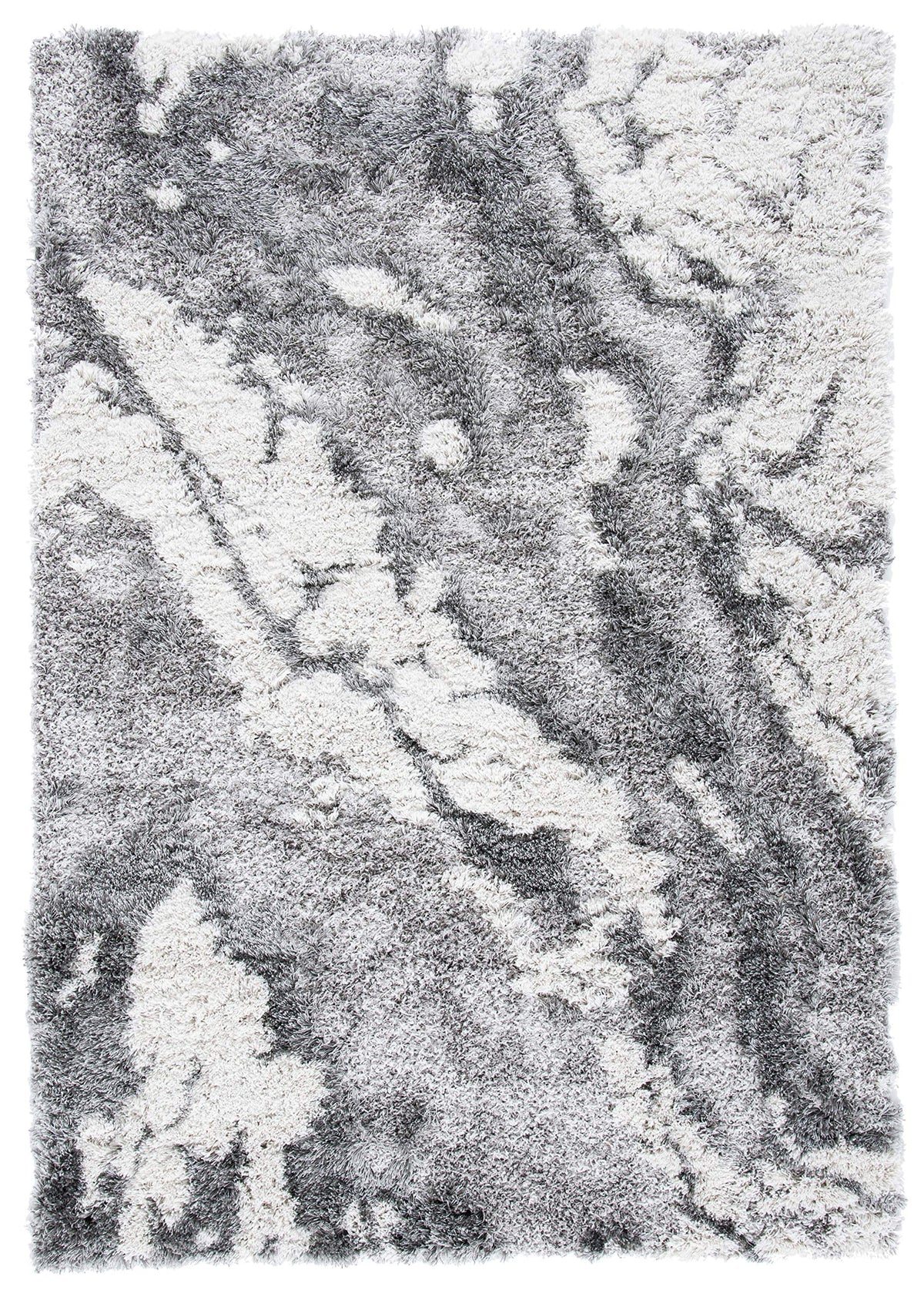 SAFAVIEH Horizon Shag Rug 4'x6', Soft Plush Modern Grey & Blue HZN890G