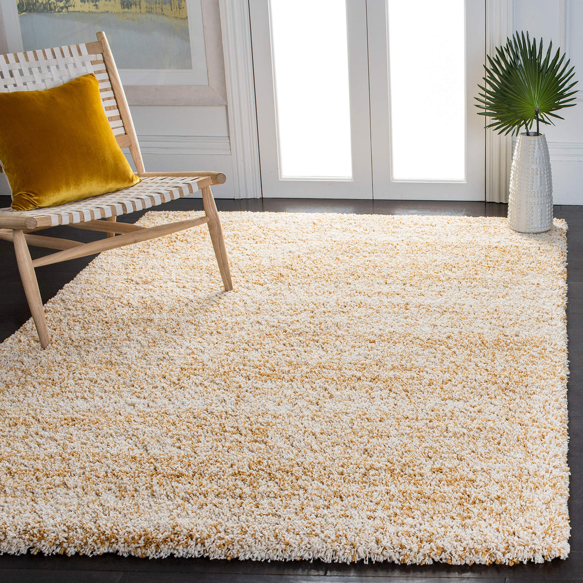 SAFAVIEH Hudson Shag Rug 10x14, Plush X-Large Ivory & Grey SGH295B
