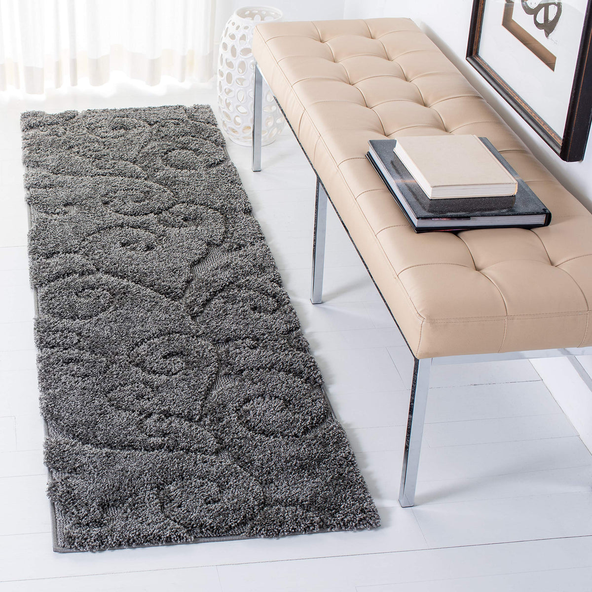 SAFAVIEH Florida Shag Rug 8'x10', Soft Plush Cream & Beige SG455-1113