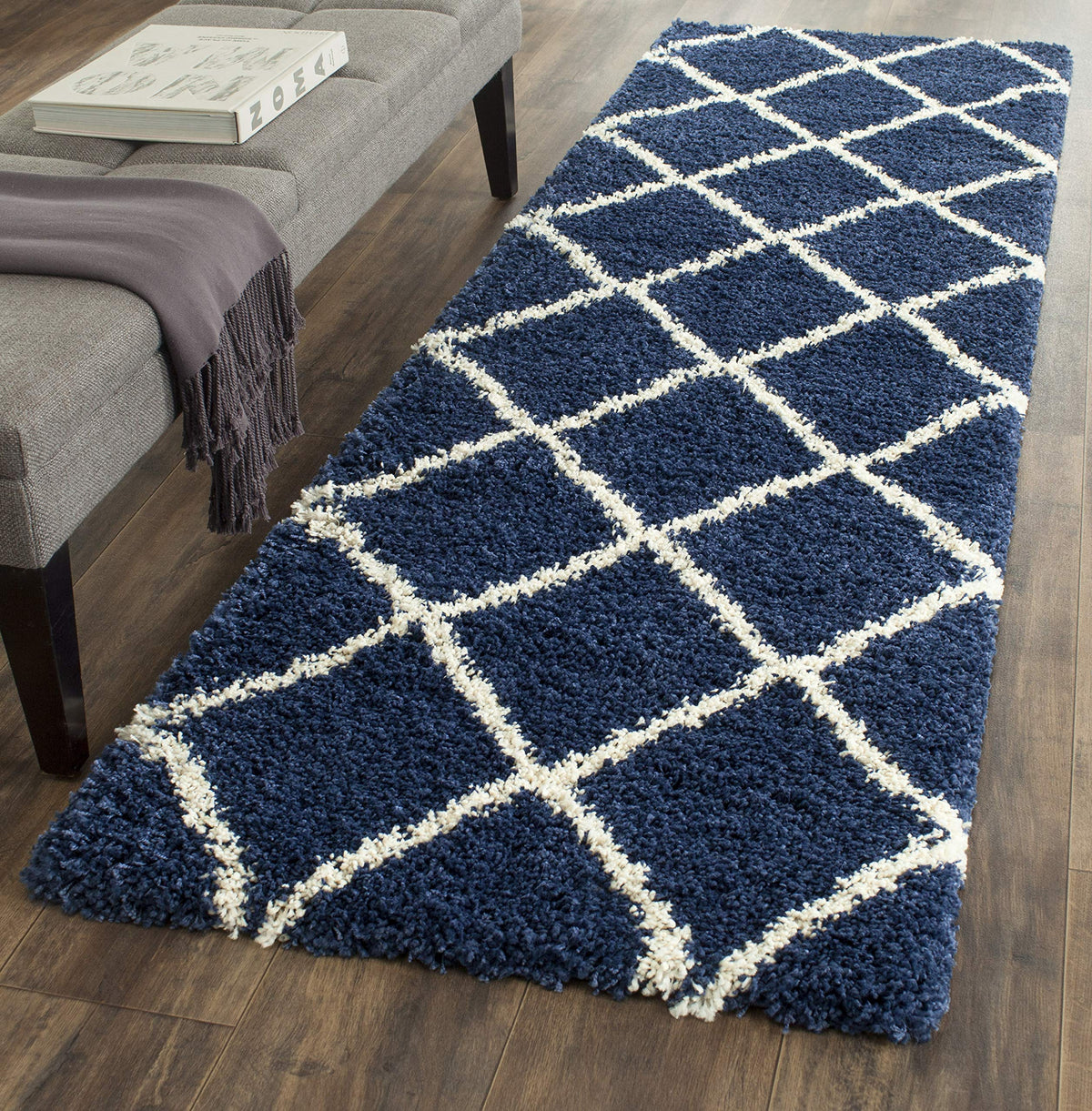 SAFAVIEH Hudson Shag Rug 8'x10', Soft Plush Moroccan Ivory & Beige SGH281D