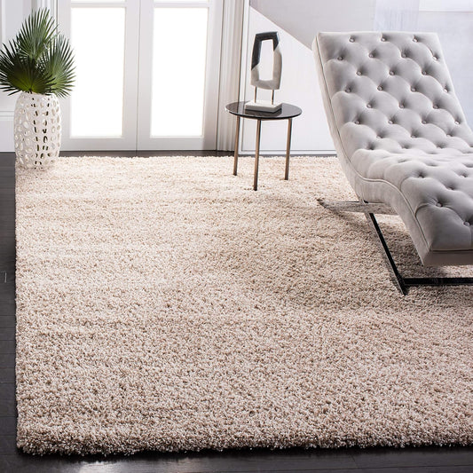 SAFAVIEH Area Rug 8x10 - California Shag Collection - Large - Beige, Non-Shedding & Easy to Clean, Ultra Plush Thick Pile, Ideal for Living Room, Bedroom, Dining Space (SG151-1313)