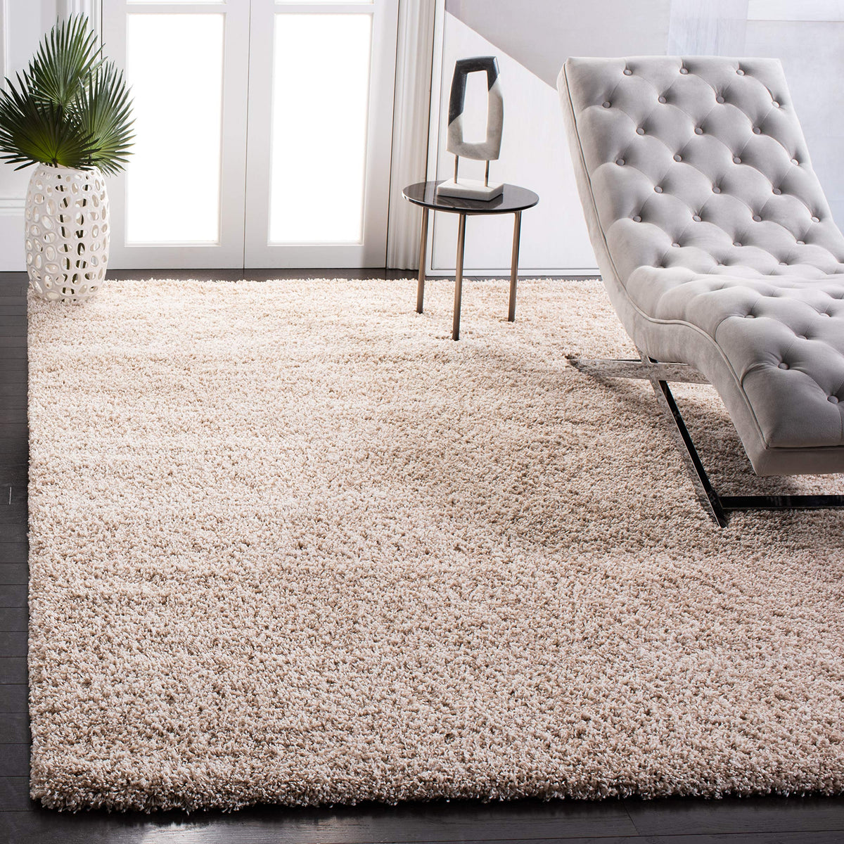 SAFAVIEH California Shag Collection Area Rug - 8' x 10', Ivory, Non-Shedding & Easy to Clean, Ultra Plush Thick Pile, Ideal for Living Room, Bedroom, Dining Space (SG151-1212)