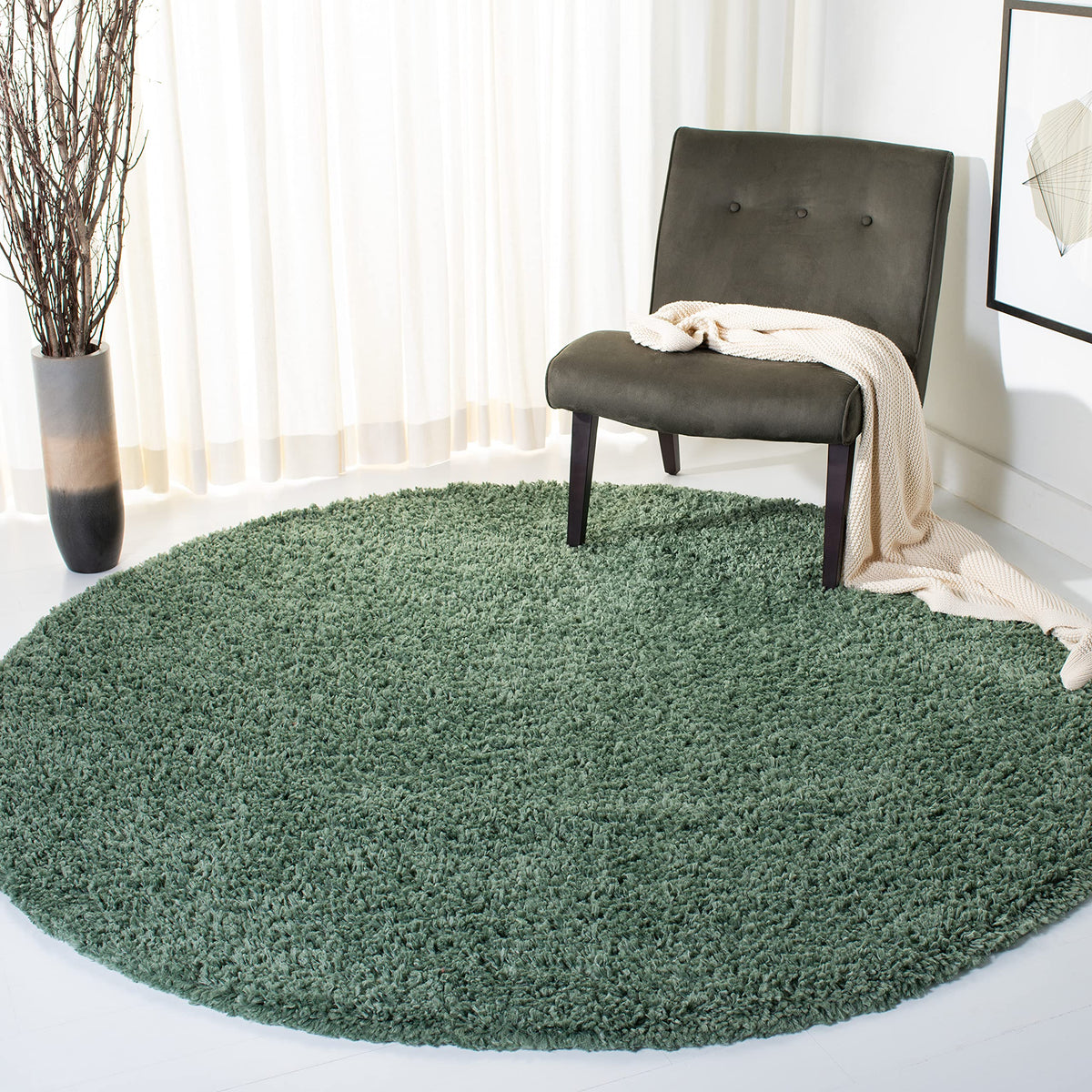 SAFAVIEH August Shag Rug 5'3"x7'6", Soft Plush Modern Ivory AUG200C