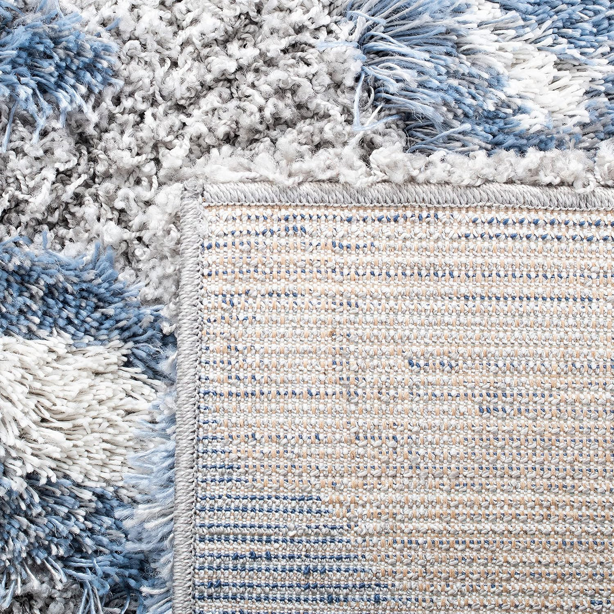 SAFAVIEH Horizon Shag Rug 5'3"x7'7", Soft Plush Modern Grey & Blue HZN890G