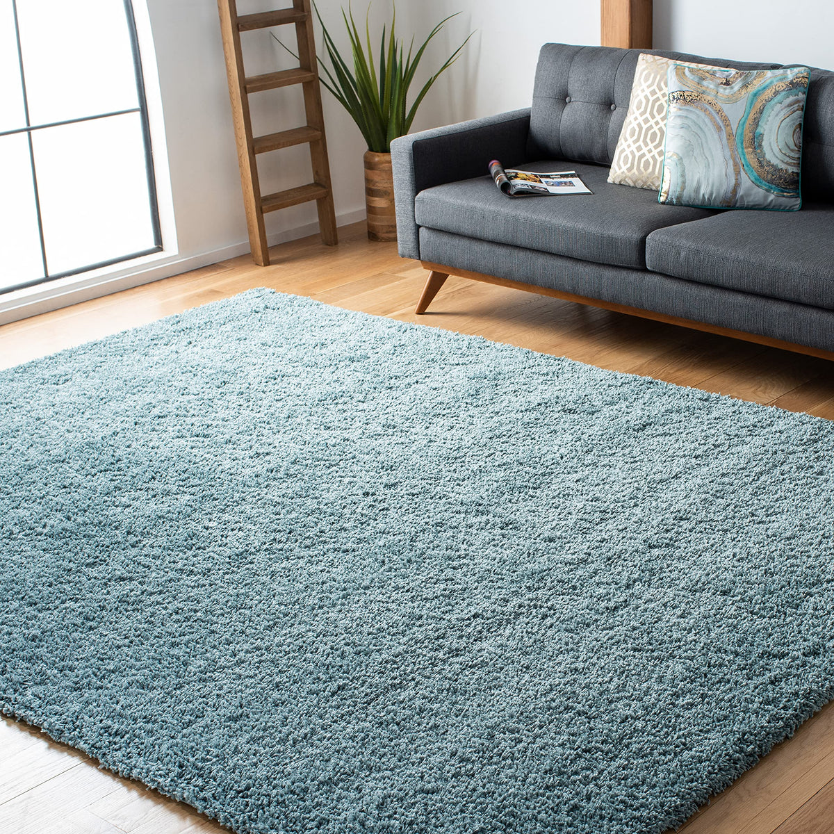 SAFAVIEH California Shag Collection Area Rug - 8' x 10', Ivory, Non-Shedding & Easy to Clean, Ultra Plush Thick Pile, Ideal for Living Room, Bedroom, Dining Space (SG151-1212)