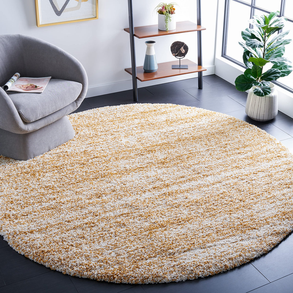 SAFAVIEH Hudson Shag Rug 10x14, Plush X-Large Ivory & Grey SGH295B