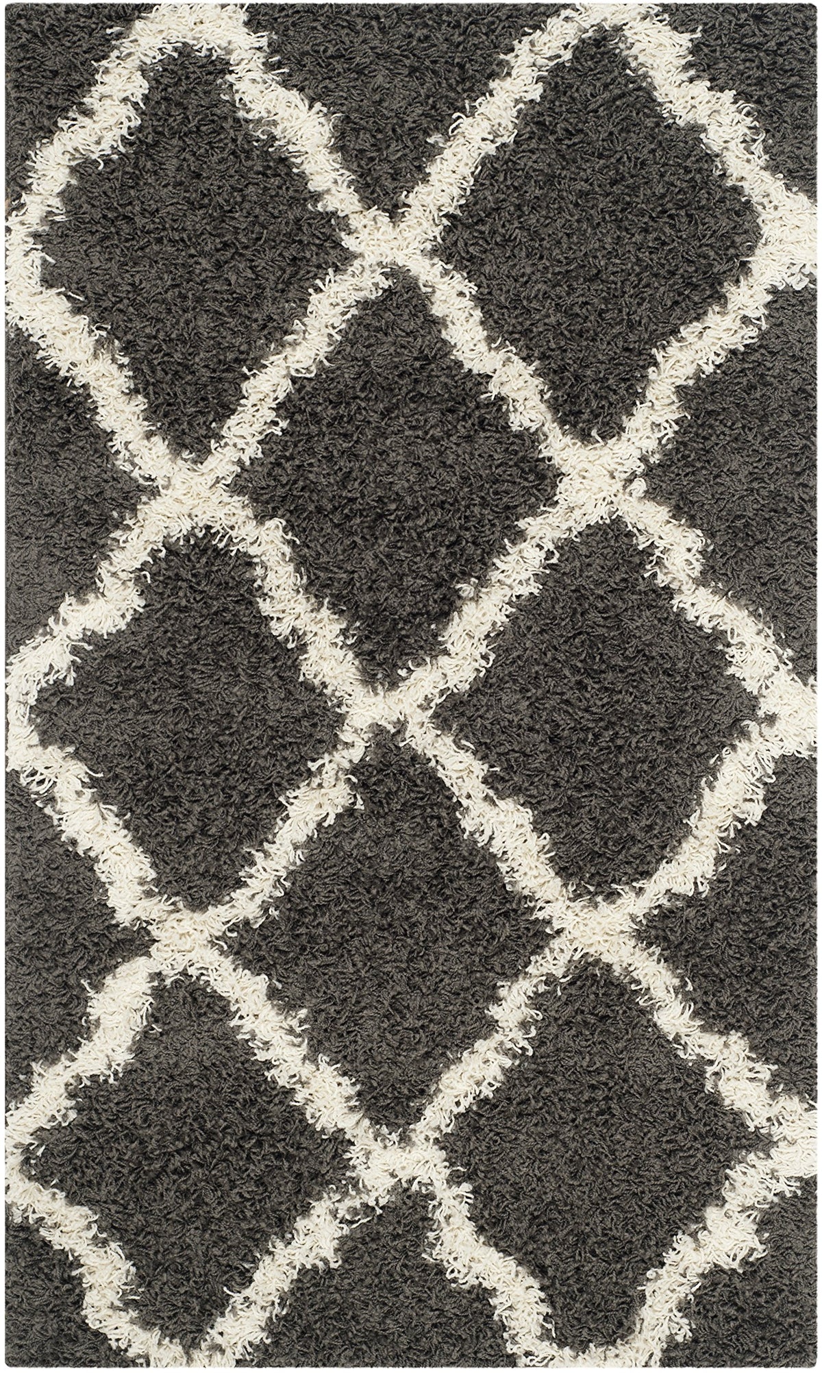SAFAVIEH Dallas Shag Collection 8' x 10' Beige/Ivory SGD257D Trellis Non-Shedding Living Room Bedroom Dining Room Entryway Plush 1.5-inch Thick Area Rug