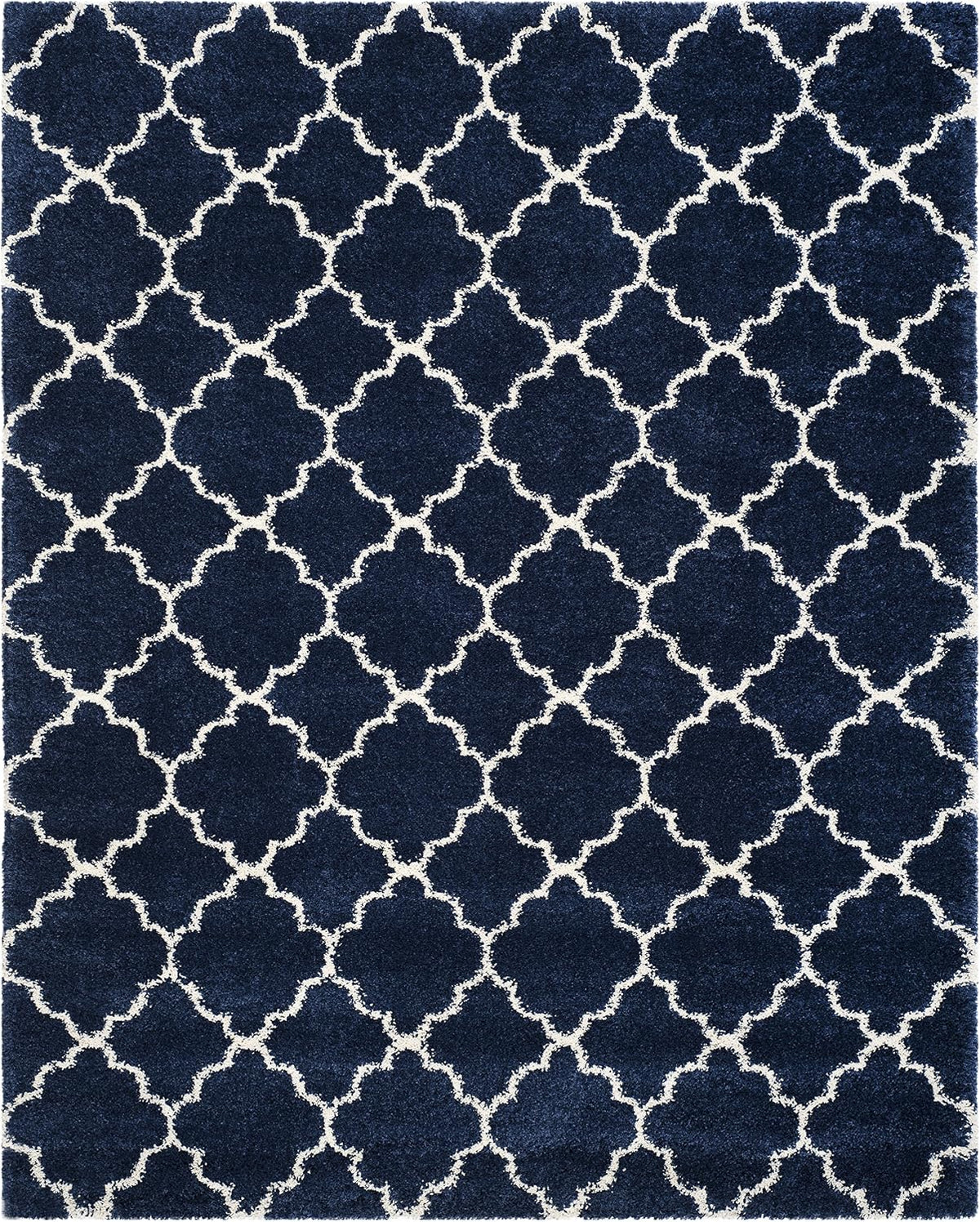 SAFAVIEH Hudson Shag Rug 9'x12', Soft Plush Modern Navy & Ivory SGH282C