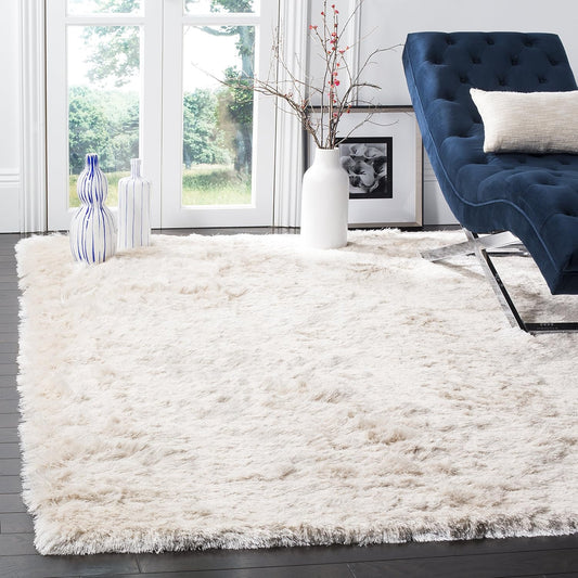 SAFAVIEH Paris Shag Rug 6'x9', Soft Plush Modern Ivory SG511-1212
