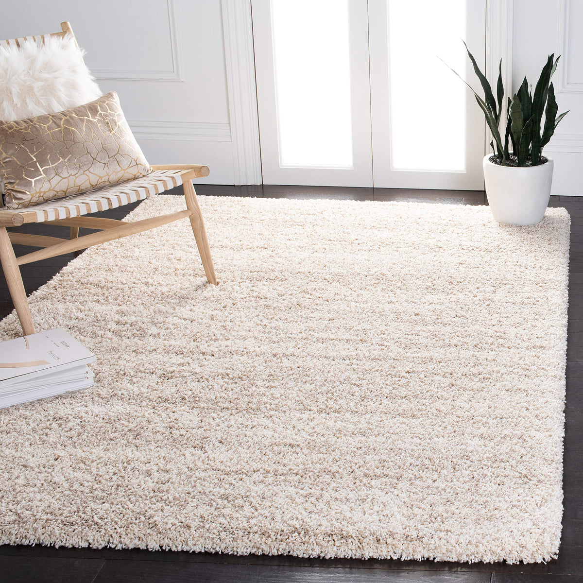 SAFAVIEH Hudson Shag Rug 10x14, Plush X-Large Ivory & Grey SGH295B