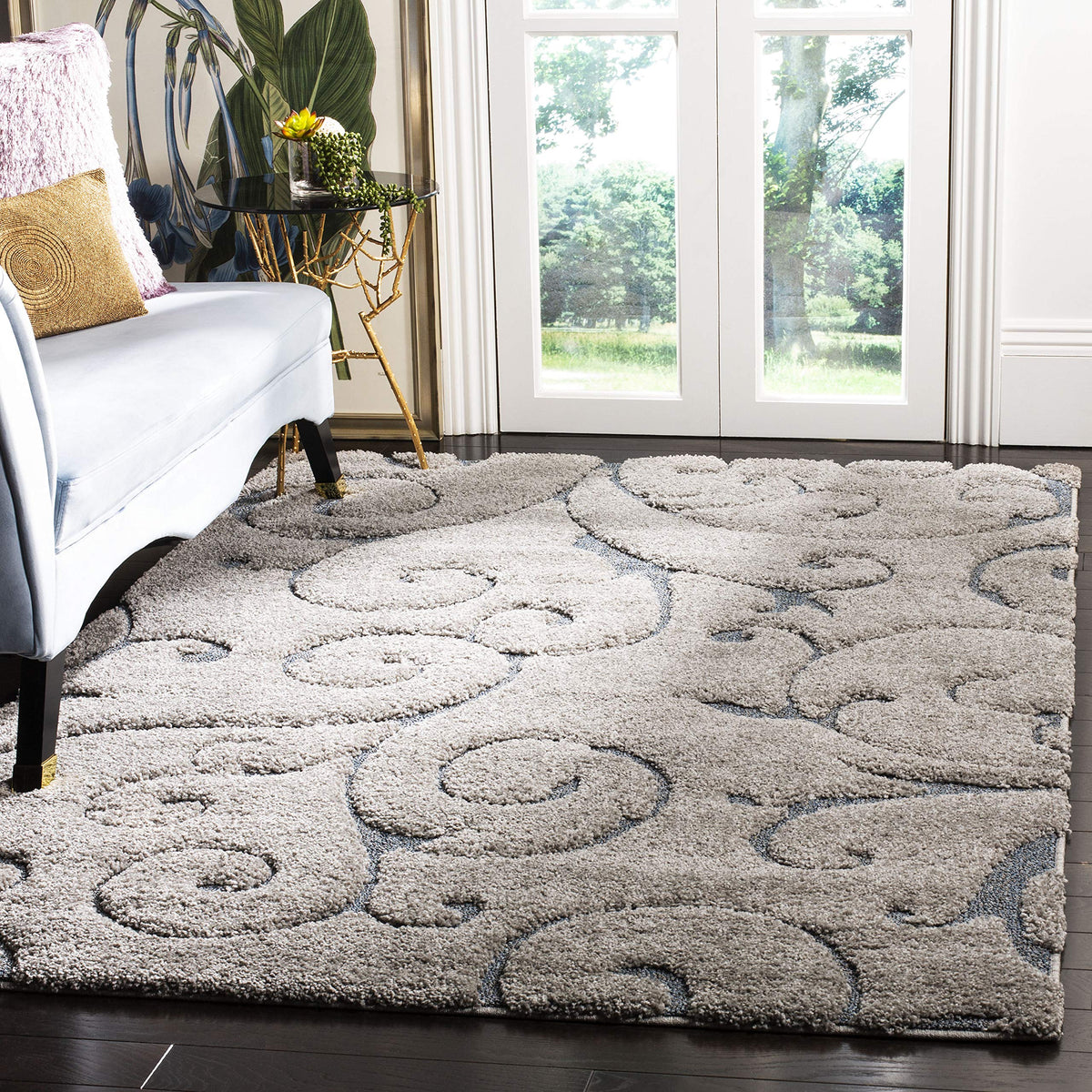 SAFAVIEH Florida Shag Rug 8'x10', Soft Plush Cream & Beige SG455-1113