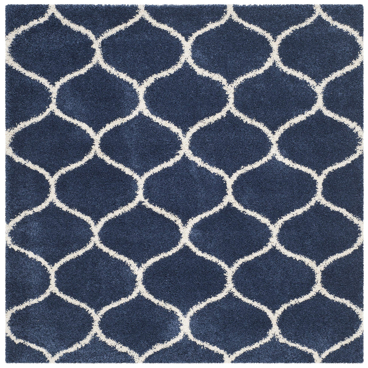 SAFAVIEH Hudson Shag Collection 9' x 12' Grey/Ivory SGH280B Moroccan Ogee Trellis Non-Shedding Living Room Bedroom Dining Room Entryway Plush 2-inch Thick Area Rug