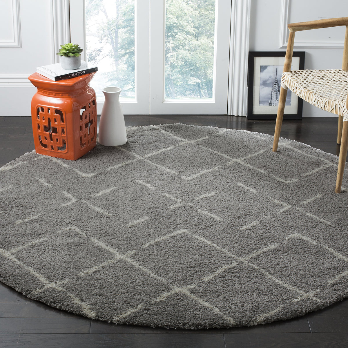 SAFAVIEH Arizona Shag Rug 5'1"x7'6", Soft Plush Ivory & Beige ASG743A