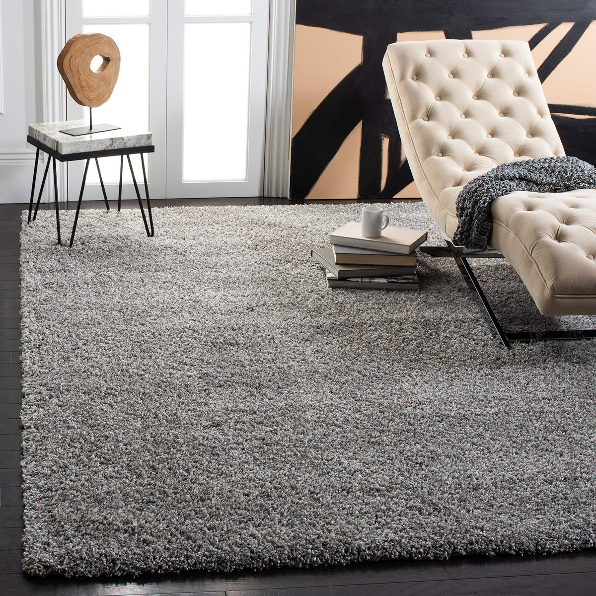 SAFAVIEH Area Rug 8x10 - California Shag Collection - Large - Beige, Non-Shedding & Easy to Clean, Ultra Plush Thick Pile, Ideal for Living Room, Bedroom, Dining Space (SG151-1313)