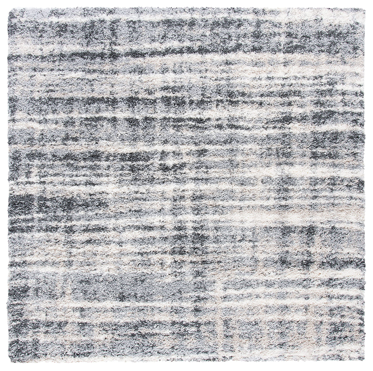 SAFAVIEH Area Rug 8x10 - Fontana Shag Collection - Large - Grey & Ivory, Modern Design, Non-Shedding & Easy Cleaning, Ultra Plush Thick Pile, Ideal for Living Room, Bedroom, Dining Space (FNT856G)