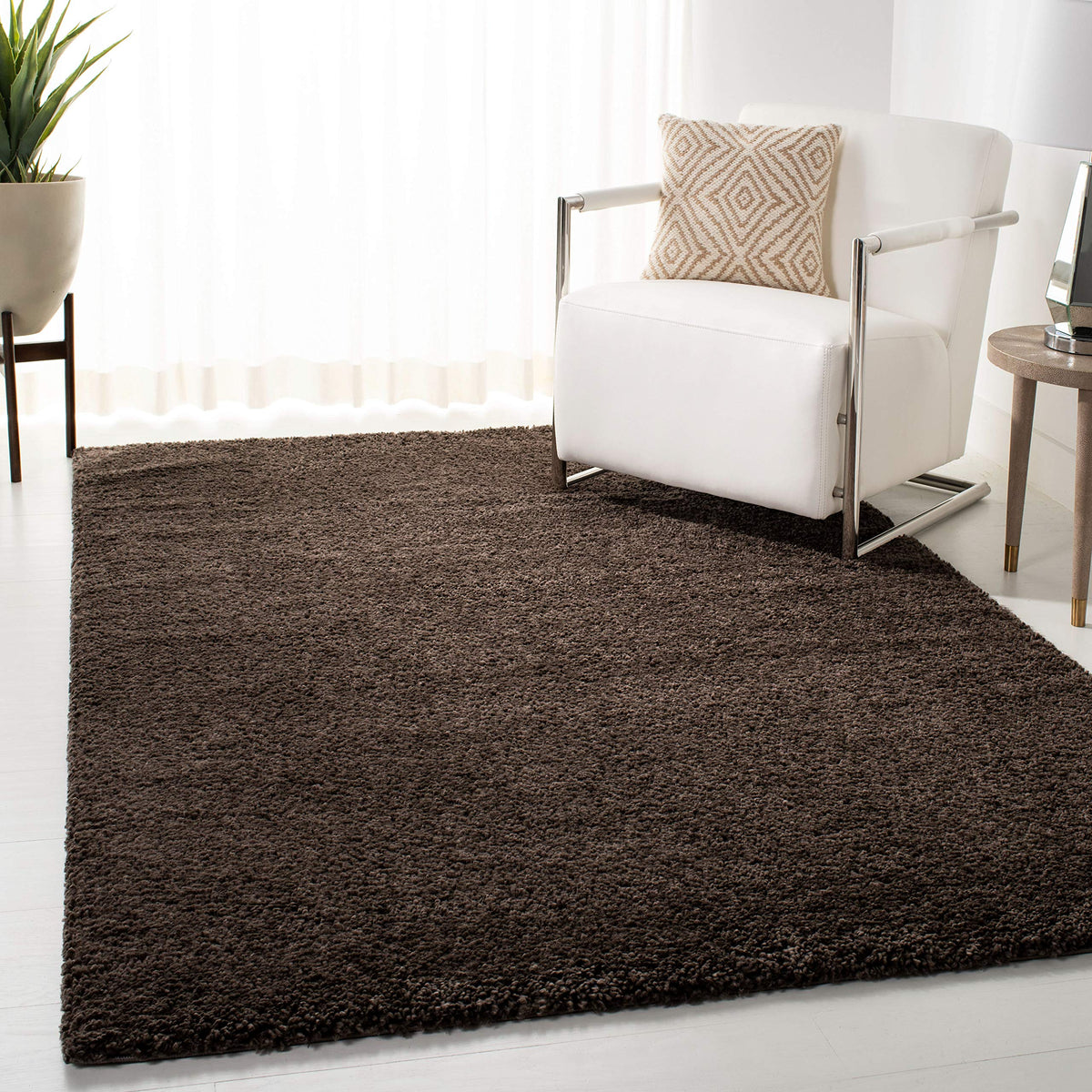 SAFAVIEH August Shag Rug 8'x10', Soft Plush Modern Ivory AUG900C