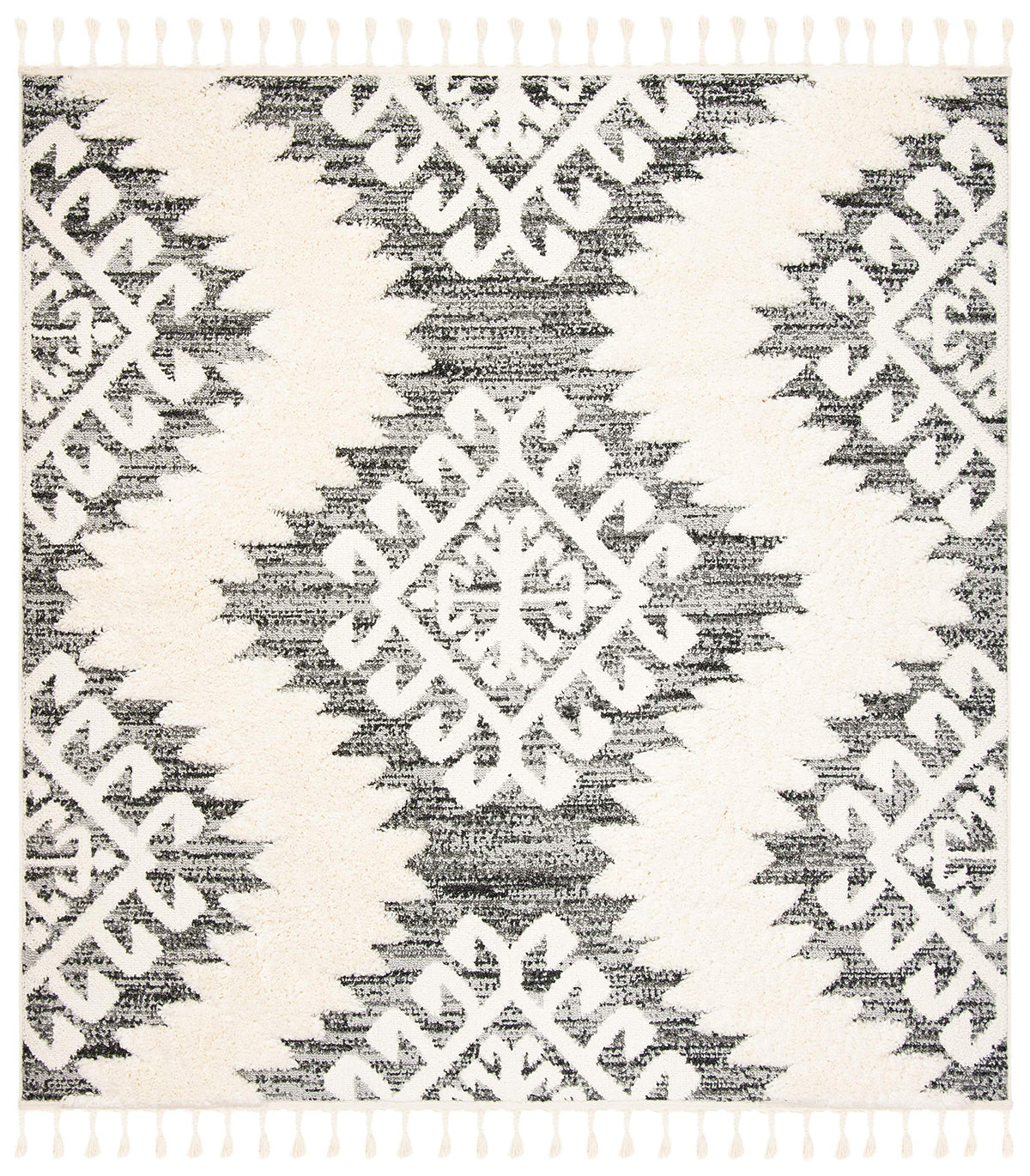 SAFAVIEH Moroccan Tassel Shag Rug 10'x14', Soft Plush Ivory & Brown MTS652A
