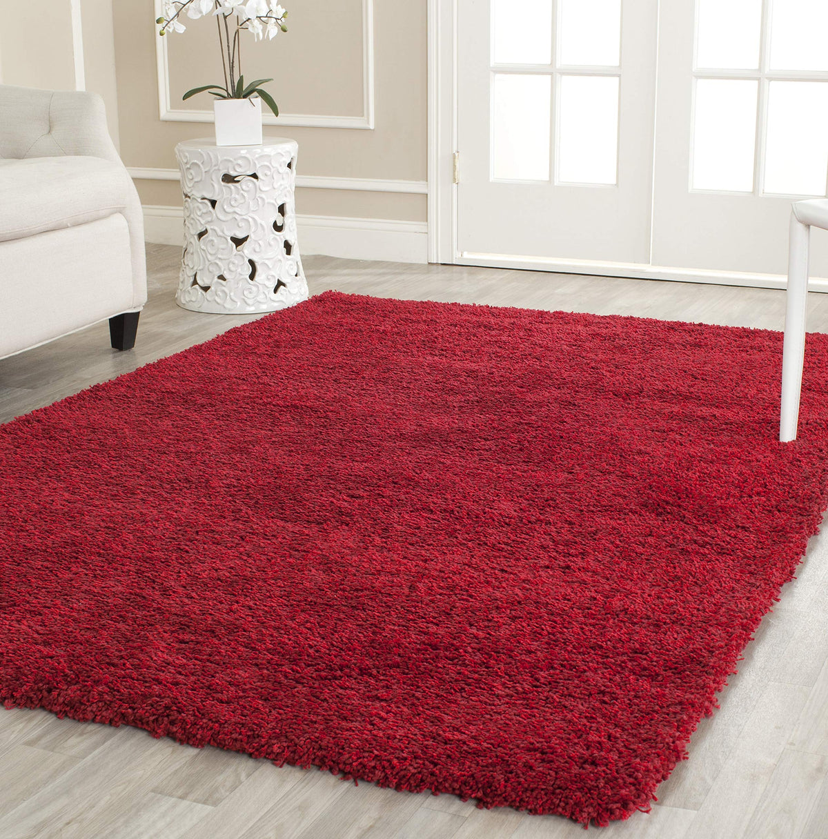 SAFAVIEH Area Rug 8x10 - California Shag Collection - Large - Beige, Non-Shedding & Easy to Clean, Ultra Plush Thick Pile, Ideal for Living Room, Bedroom, Dining Space (SG151-1313)