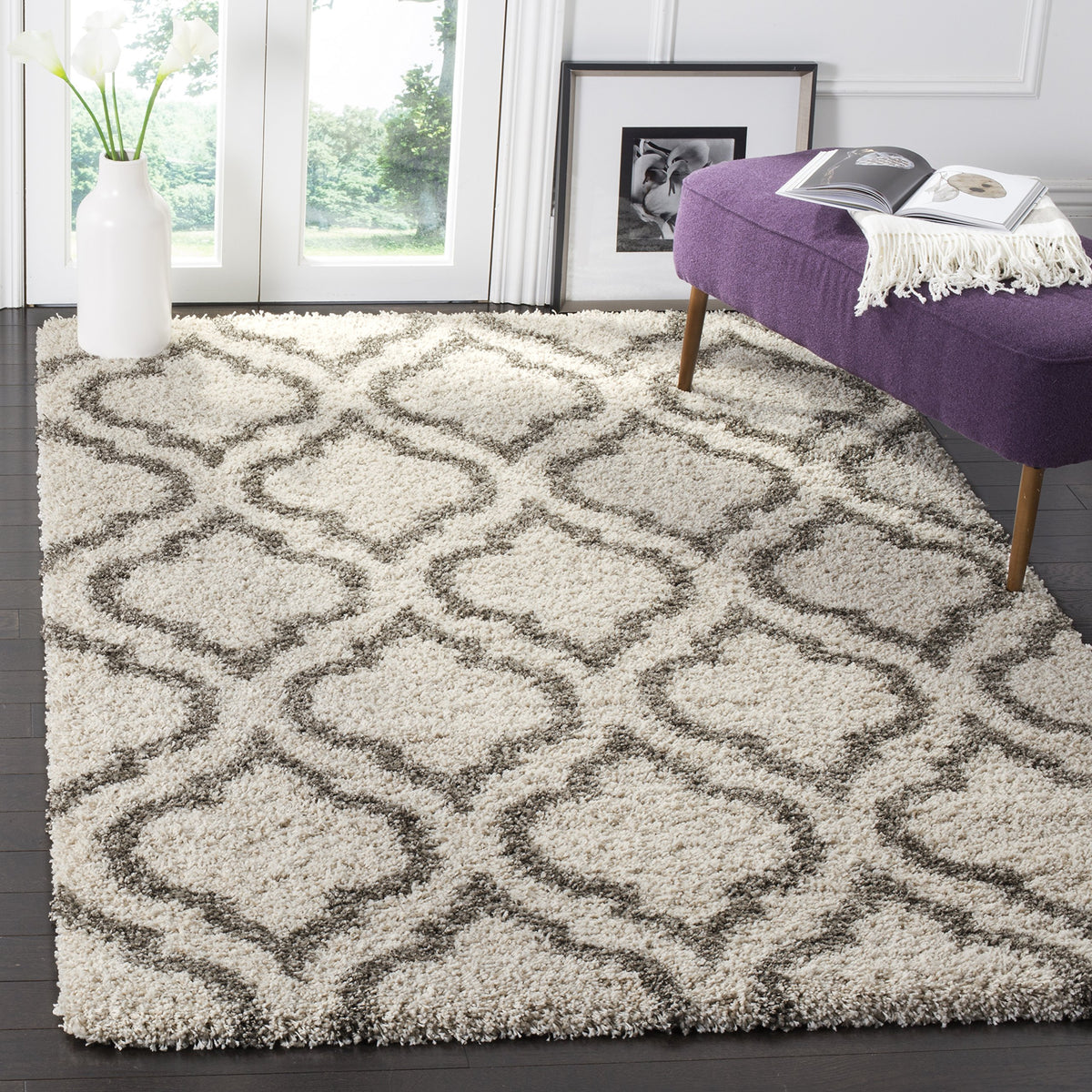 SAFAVIEH Hudson Shag Rug 8x10, Plush Large Multi Ivory & Beige SGH284E