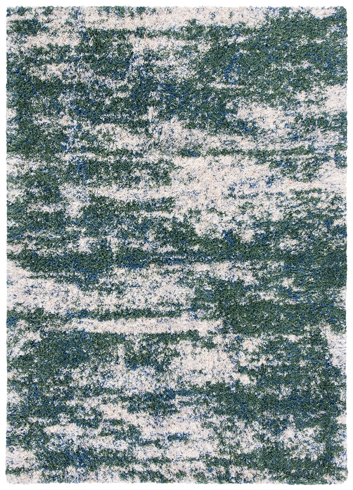 SAFAVIEH Berber Shag Rug 8x10, Large Grey Blue & Cream BER219G