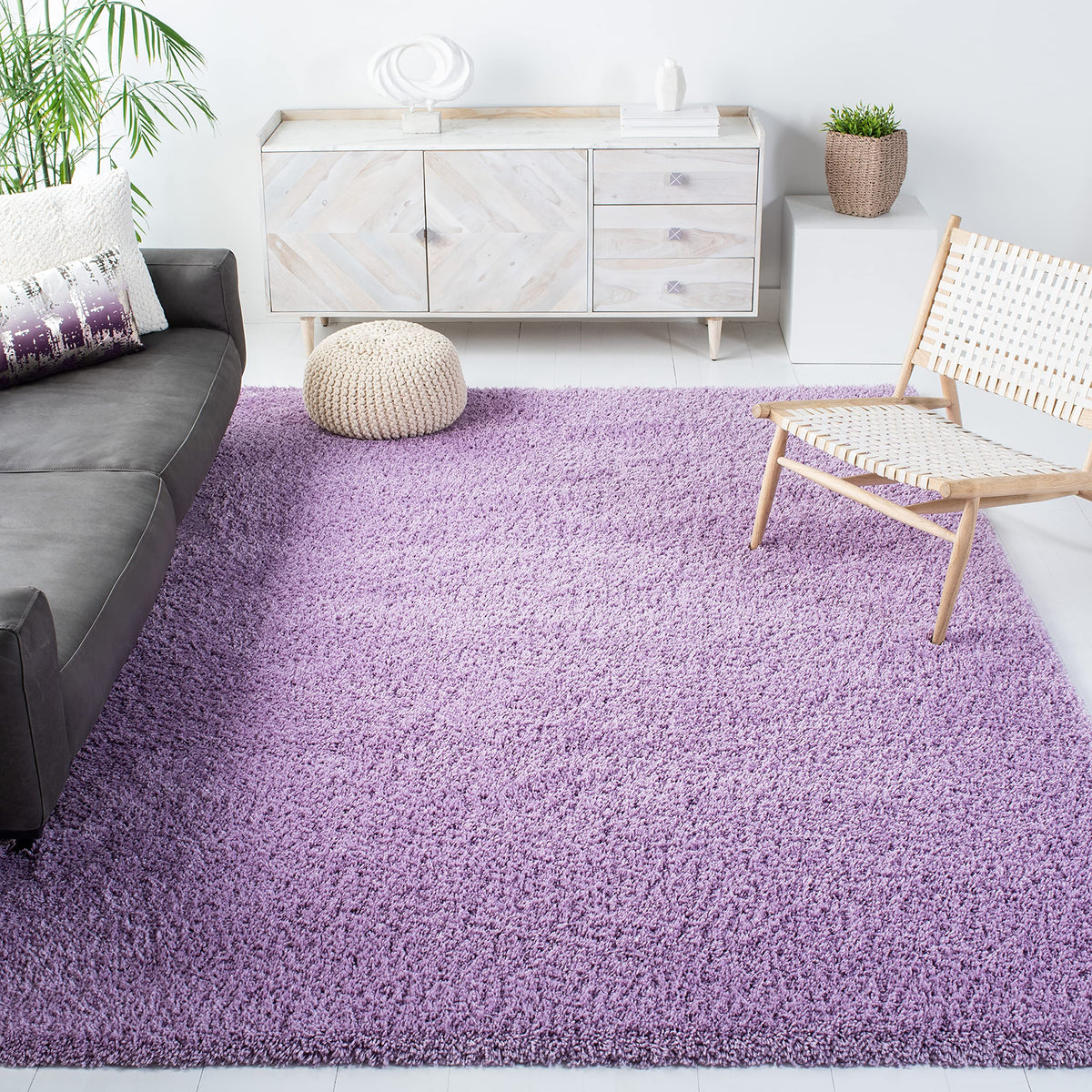 SAFAVIEH Area Rug 8x10 - California Shag Collection - Large - Beige, Non-Shedding & Easy to Clean, Ultra Plush Thick Pile, Ideal for Living Room, Bedroom, Dining Space (SG151-1313)