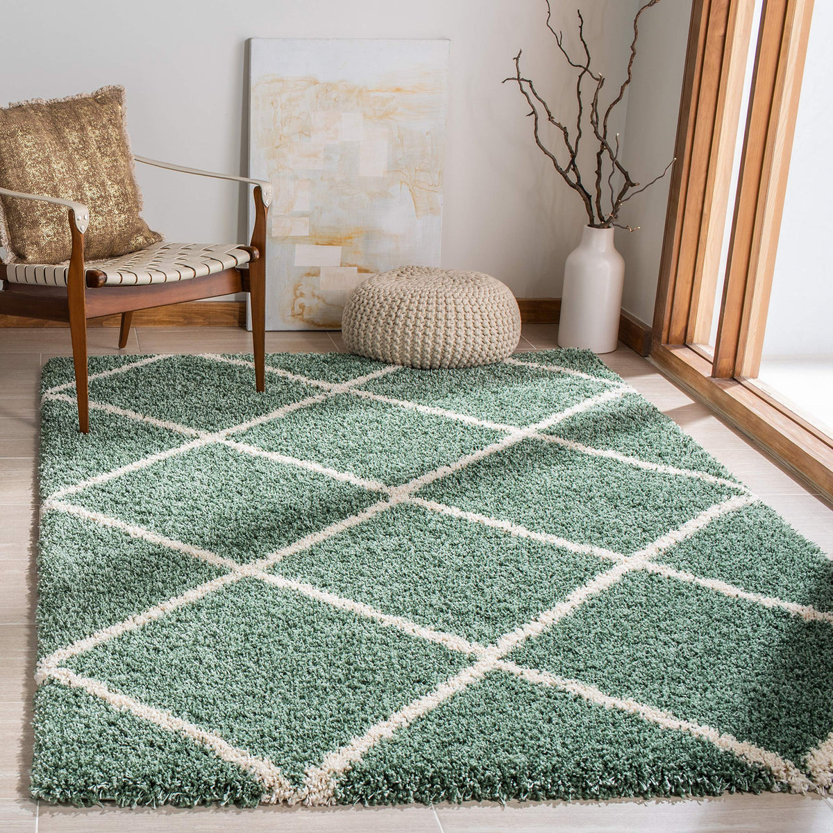SAFAVIEH Hudson Shag Rug 8'x10', Soft Plush Moroccan Ivory & Beige SGH281D