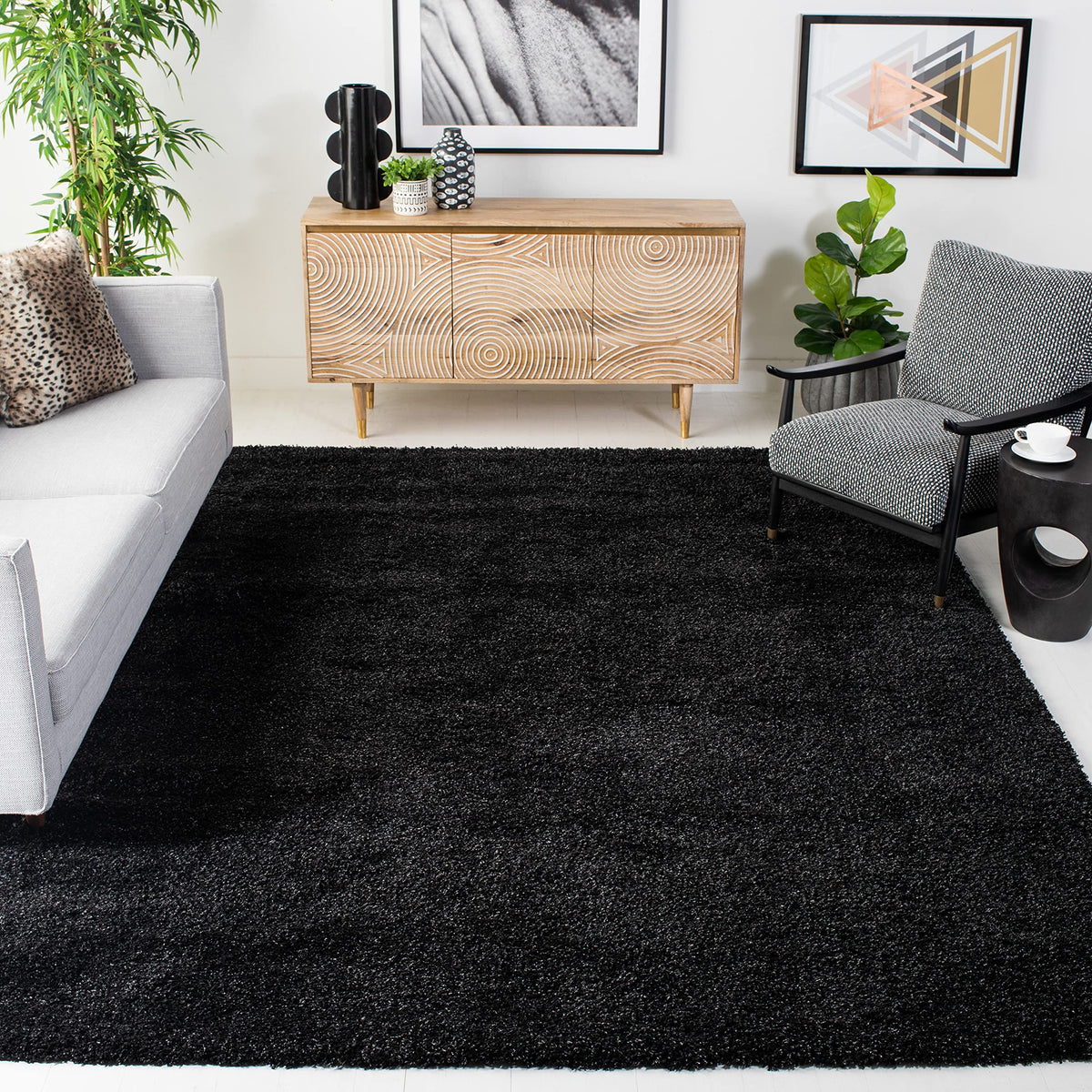 SAFAVIEH Area Rug 8x10 - California Shag Collection - Large - Beige, Non-Shedding & Easy to Clean, Ultra Plush Thick Pile, Ideal for Living Room, Bedroom, Dining Space (SG151-1313)
