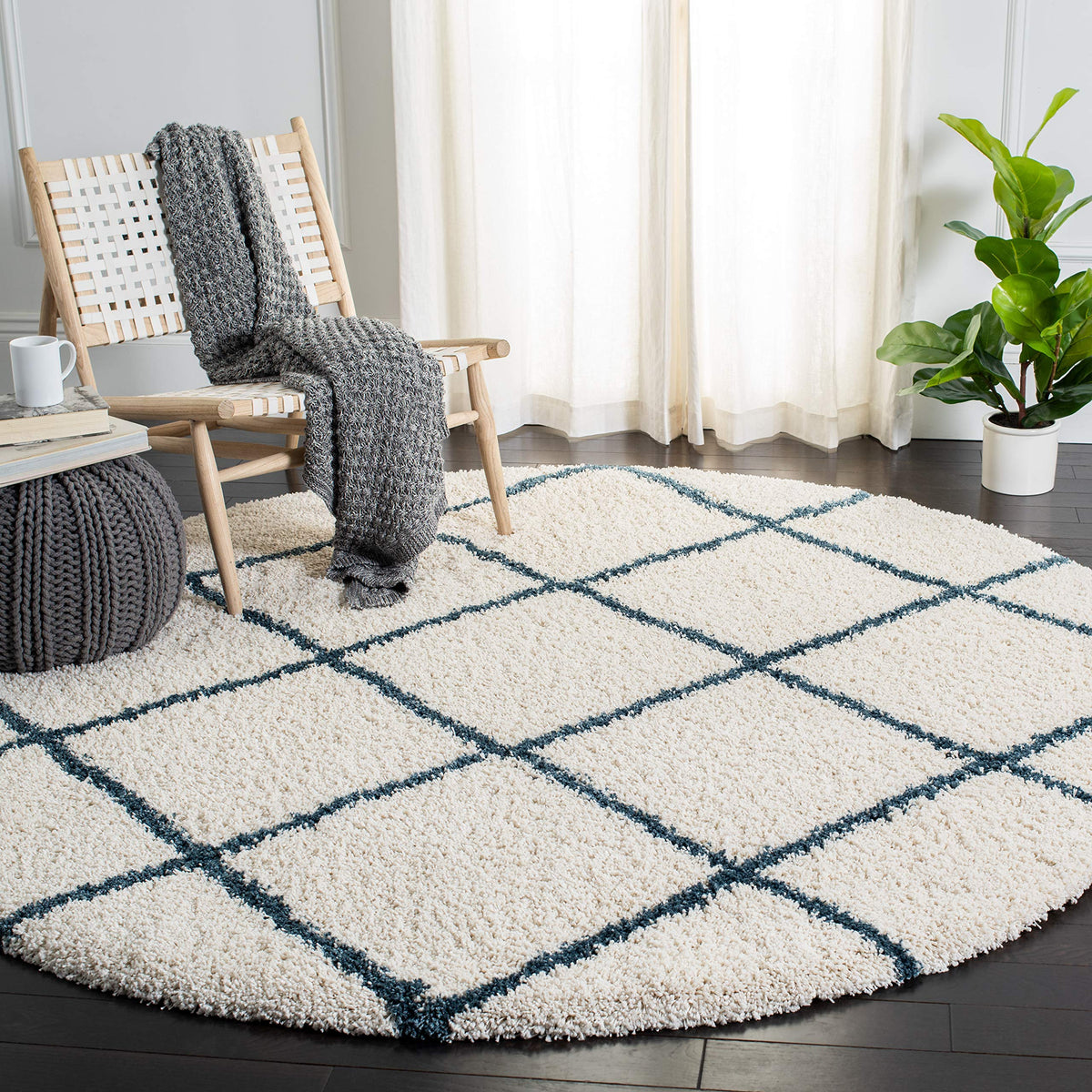 SAFAVIEH Hudson Shag Rug 8'x10', Soft Plush Moroccan Ivory & Beige SGH281D