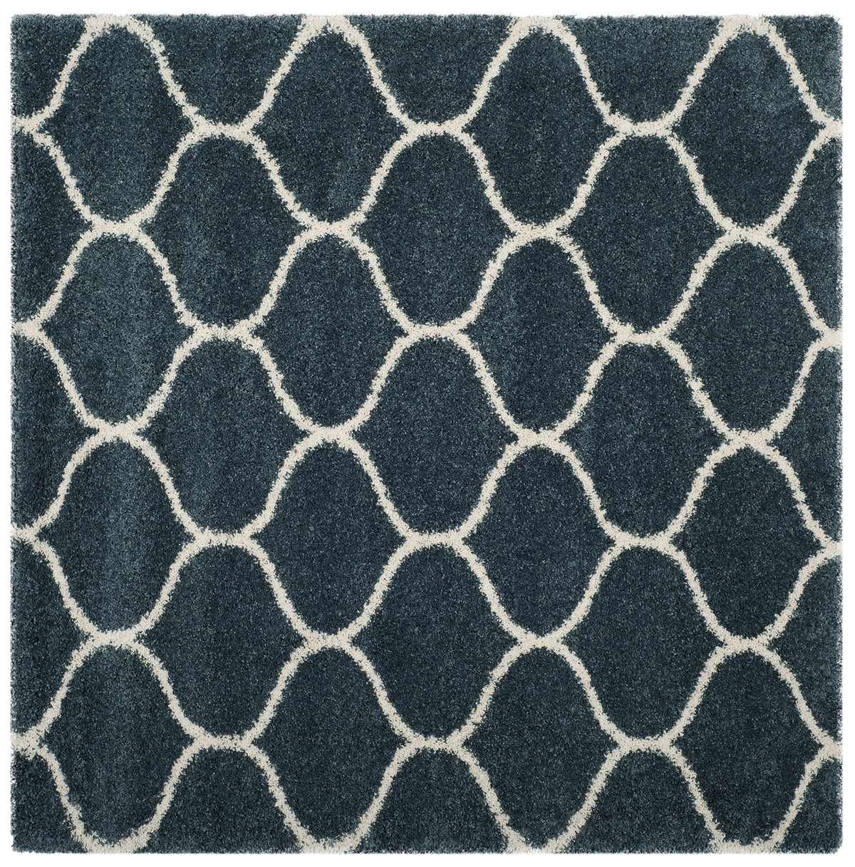 SAFAVIEH Hudson Shag Collection 9' x 12' Grey/Ivory SGH280B Moroccan Ogee Trellis Non-Shedding Living Room Bedroom Dining Room Entryway Plush 2-inch Thick Area Rug
