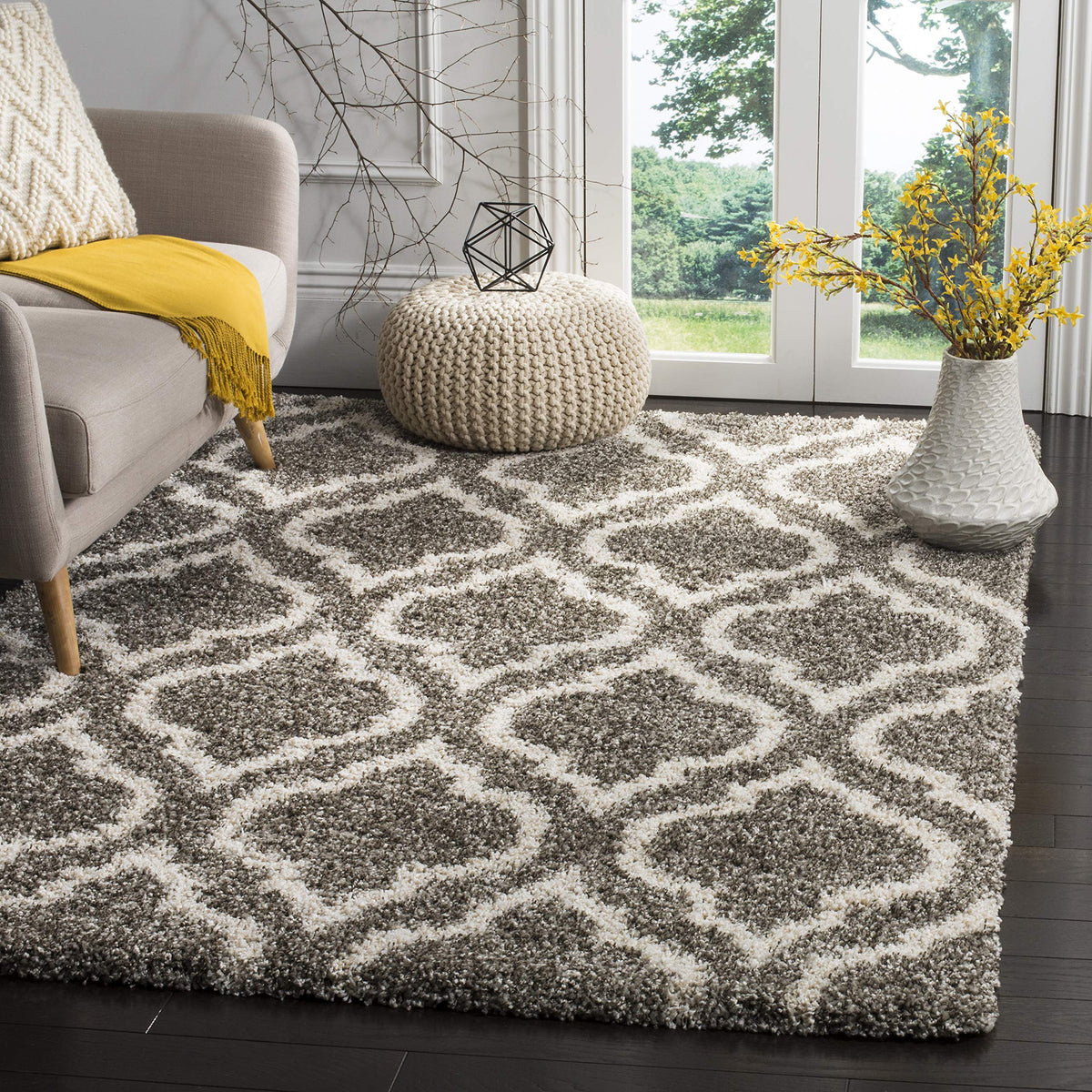 SAFAVIEH Hudson Shag Rug 8x10, Plush Large Multi Ivory & Beige SGH284E