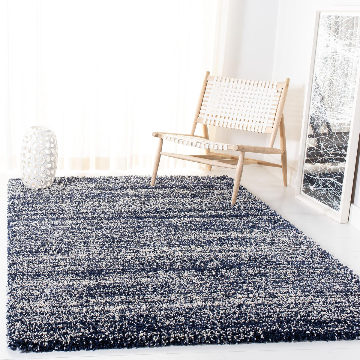 SAFAVIEH Hudson Shag Rug 10x14, Plush X-Large Ivory & Grey SGH295B