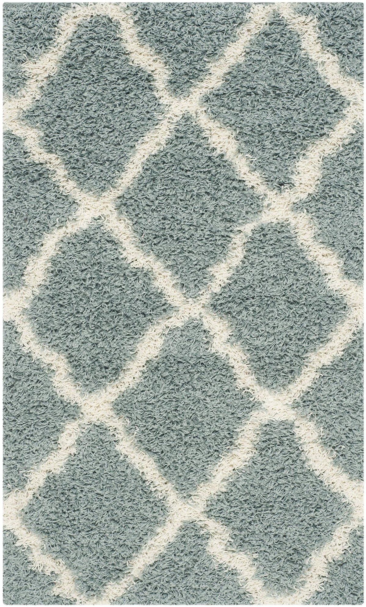 SAFAVIEH Dallas Shag Collection 8' x 10' Beige/Ivory SGD257D Trellis Non-Shedding Living Room Bedroom Dining Room Entryway Plush 1.5-inch Thick Area Rug