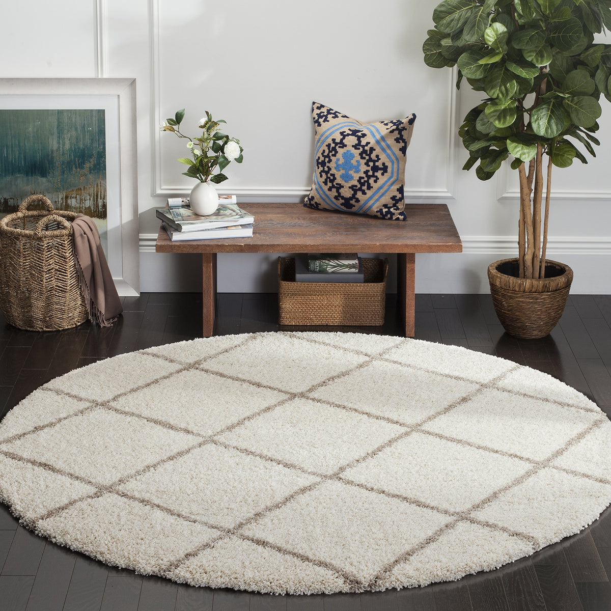 SAFAVIEH Hudson Shag Rug 8'x10', Soft Plush Moroccan Ivory & Beige SGH281D