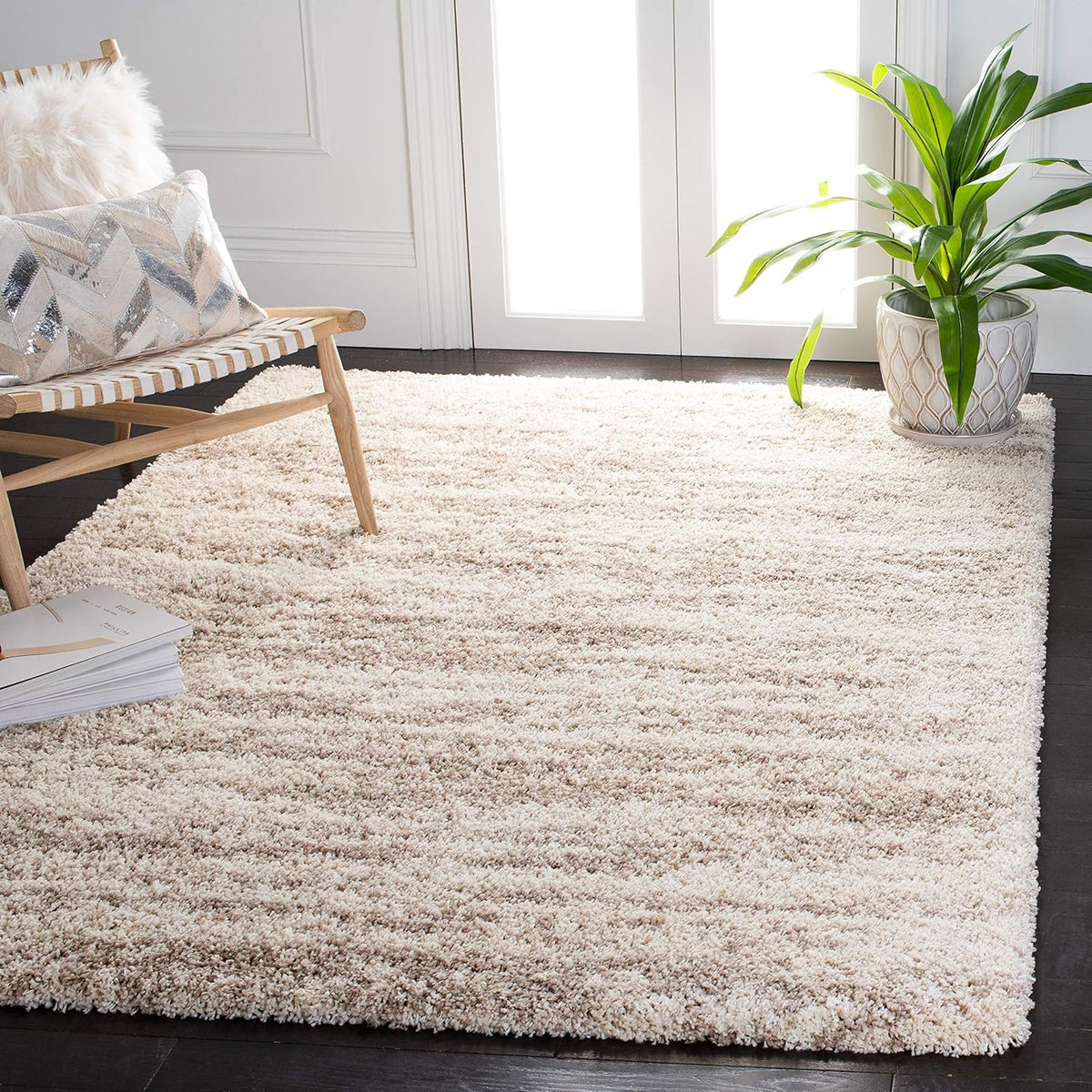SAFAVIEH Hudson Shag Rug 8x10, Large Ivory & Beige SGH206B