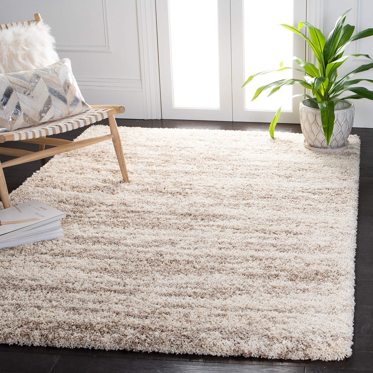 SAFAVIEH Hudson Shag Rug 9x12, Large Ivory & Beige SGH206B