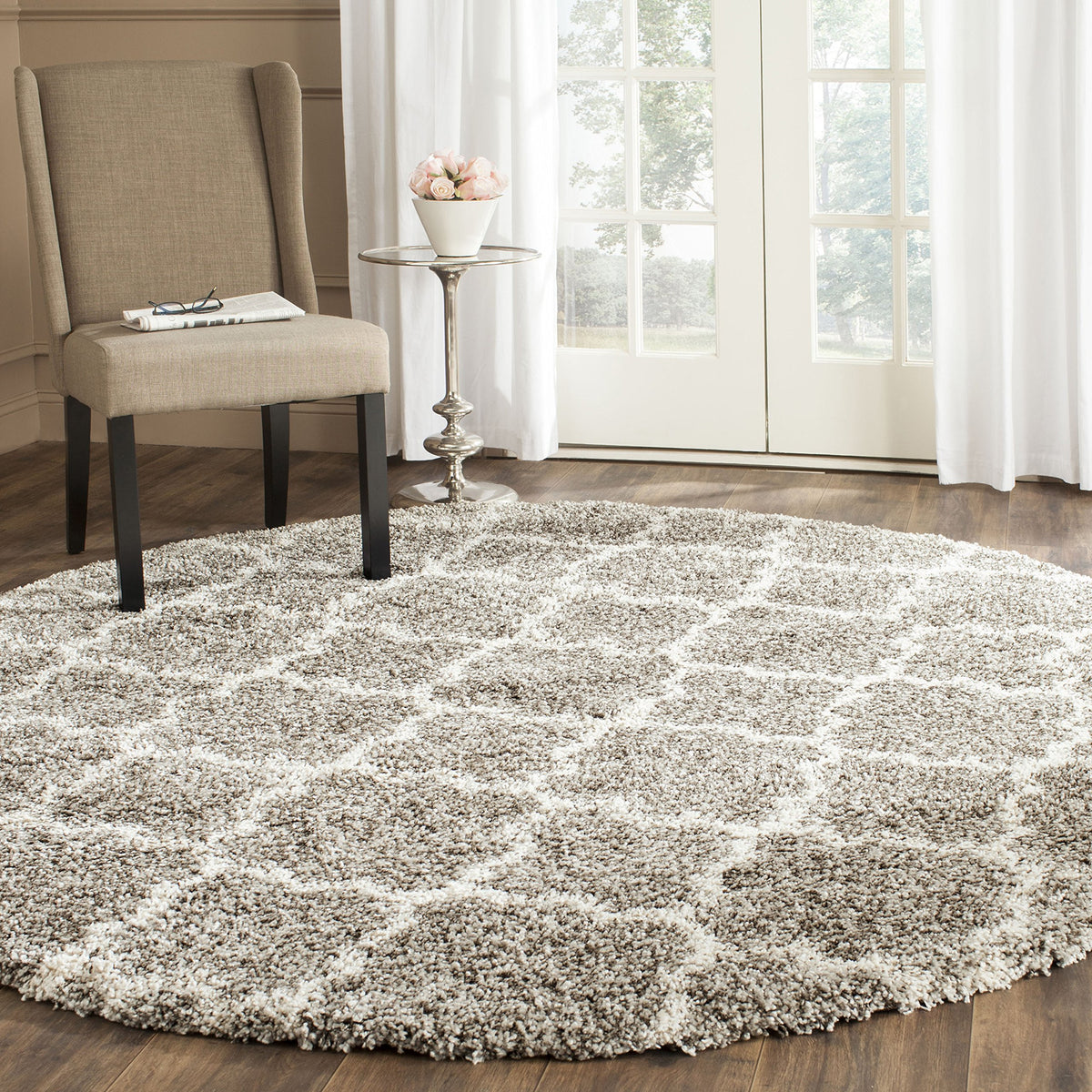 SAFAVIEH Hudson Shag Rug 9'x12', Soft Plush Modern Navy & Ivory SGH282C